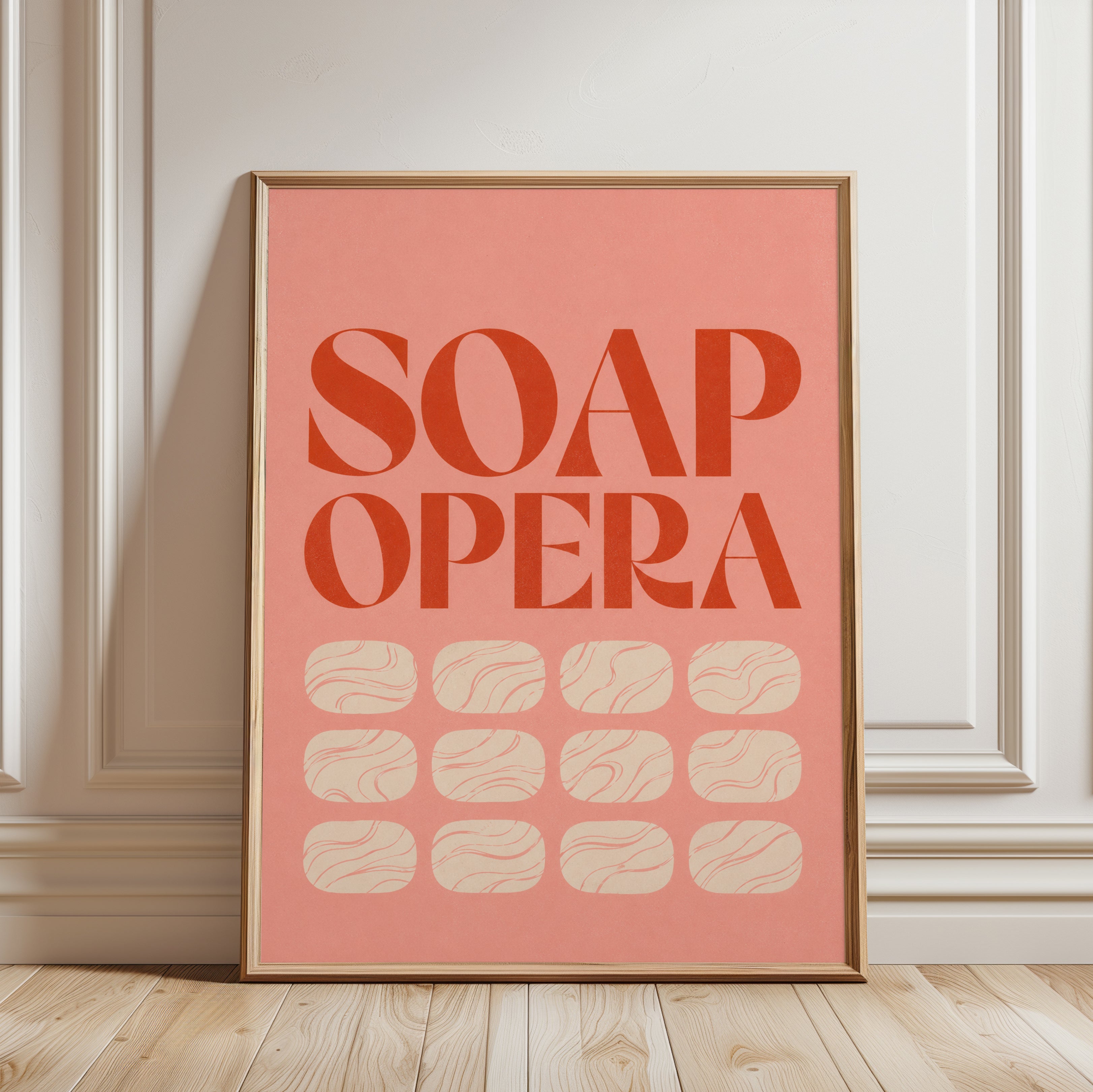 Playful Soap Opera Retro Print - framed detail