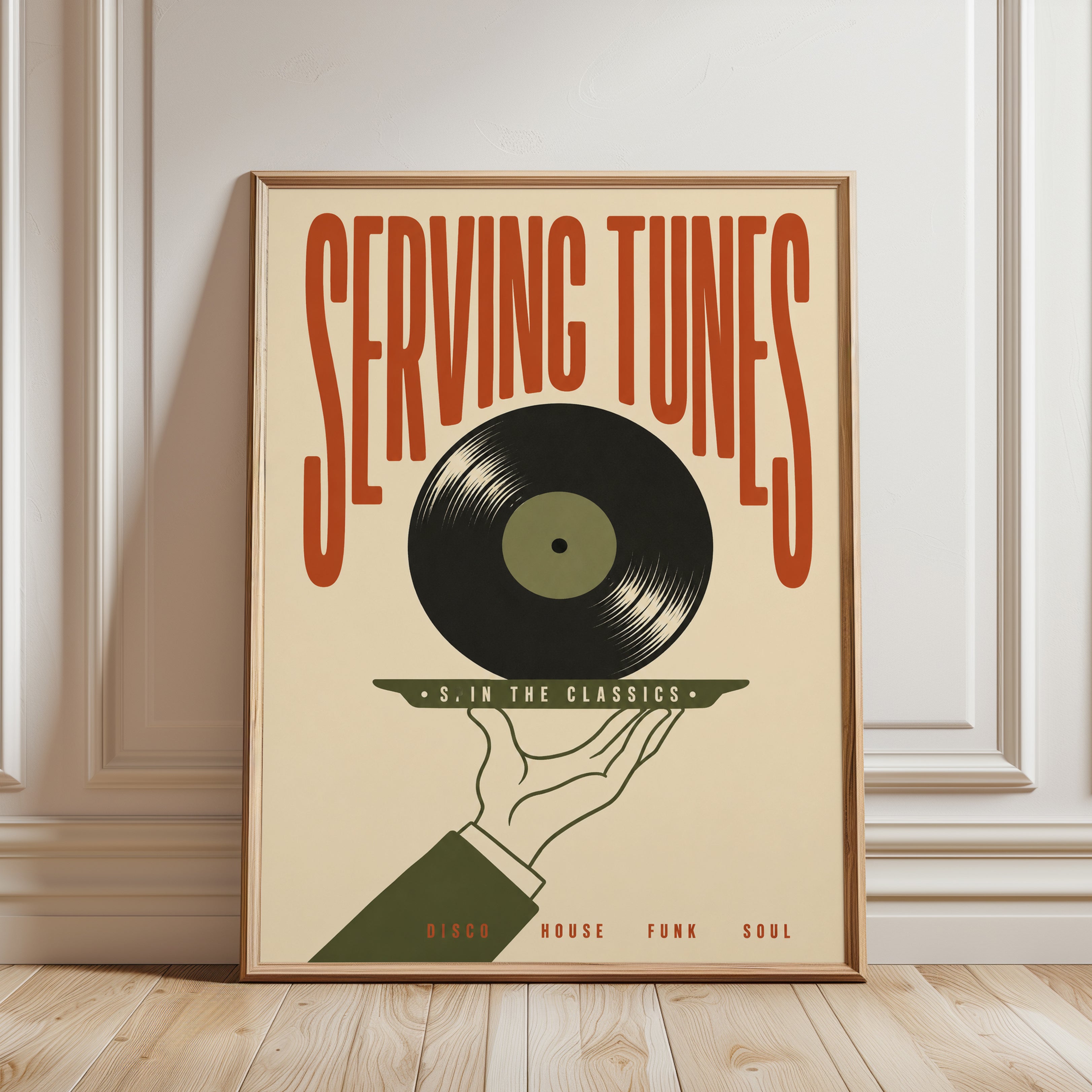 Vintage Vinyl Record Poster - framed detail