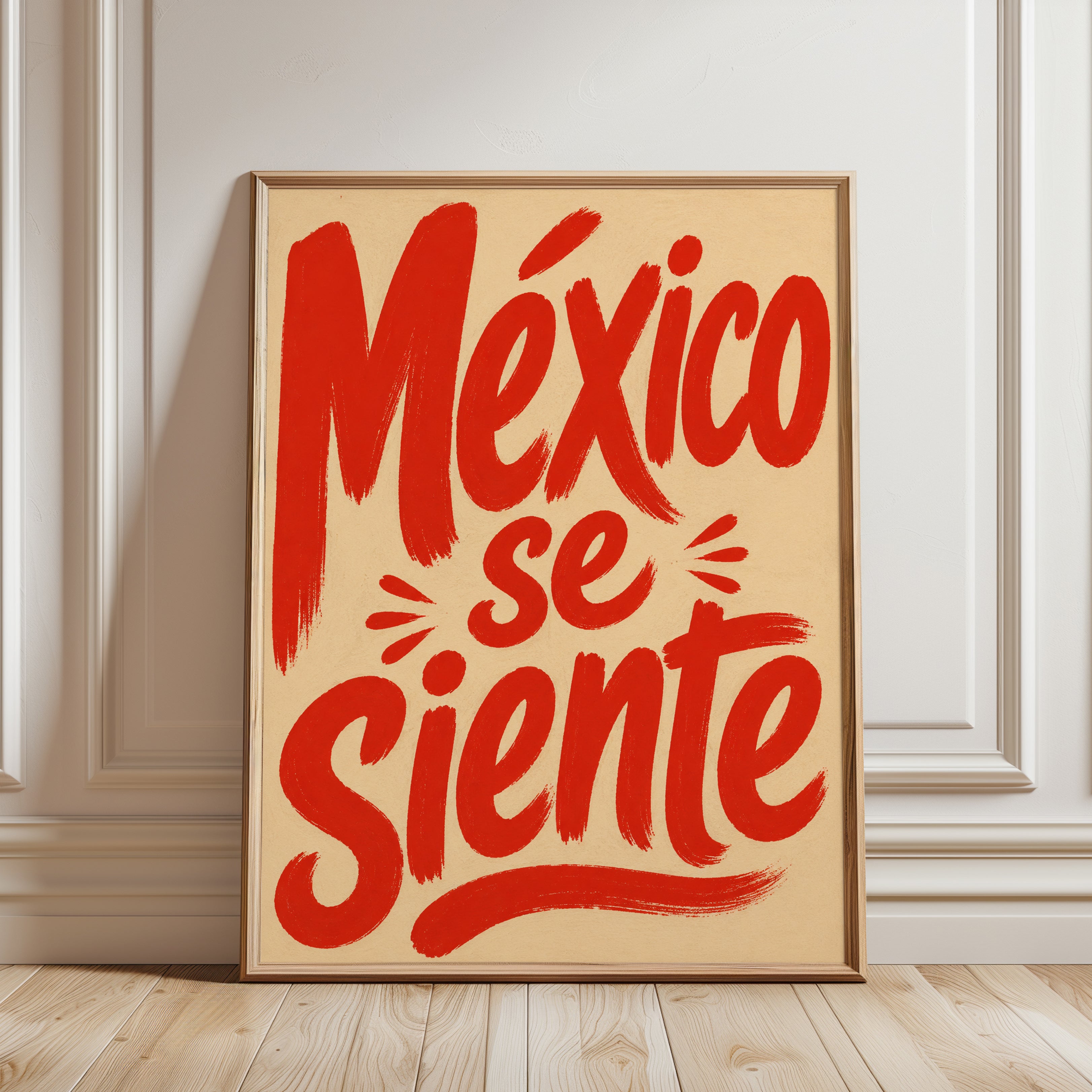 Mexican Typography Print – Mexico Wall Art - framed detail