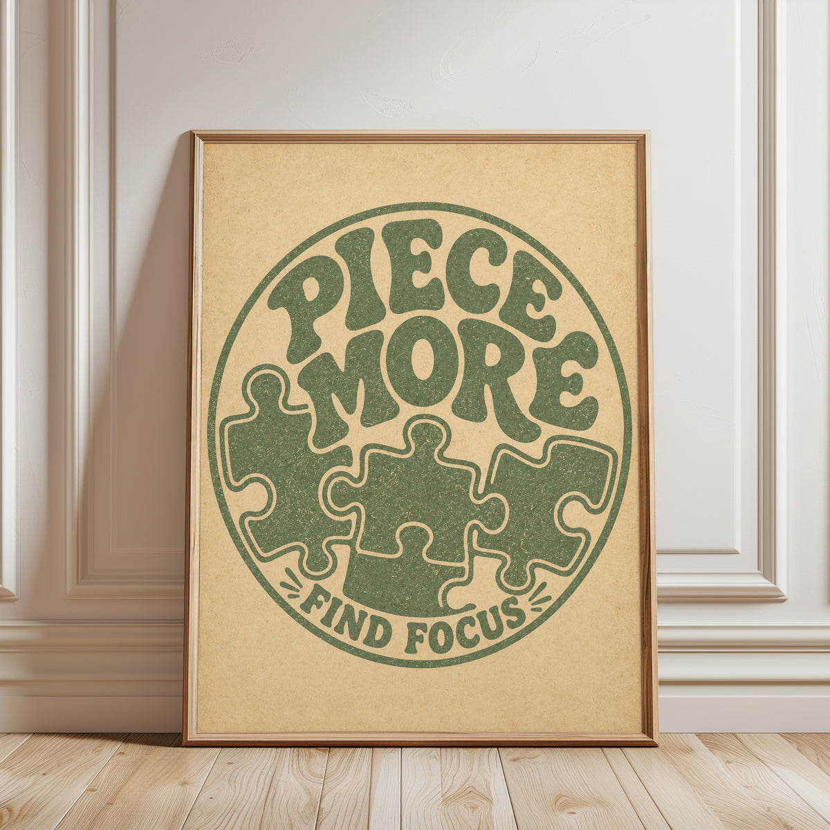 70s Typography Puzzle Print - framed detail