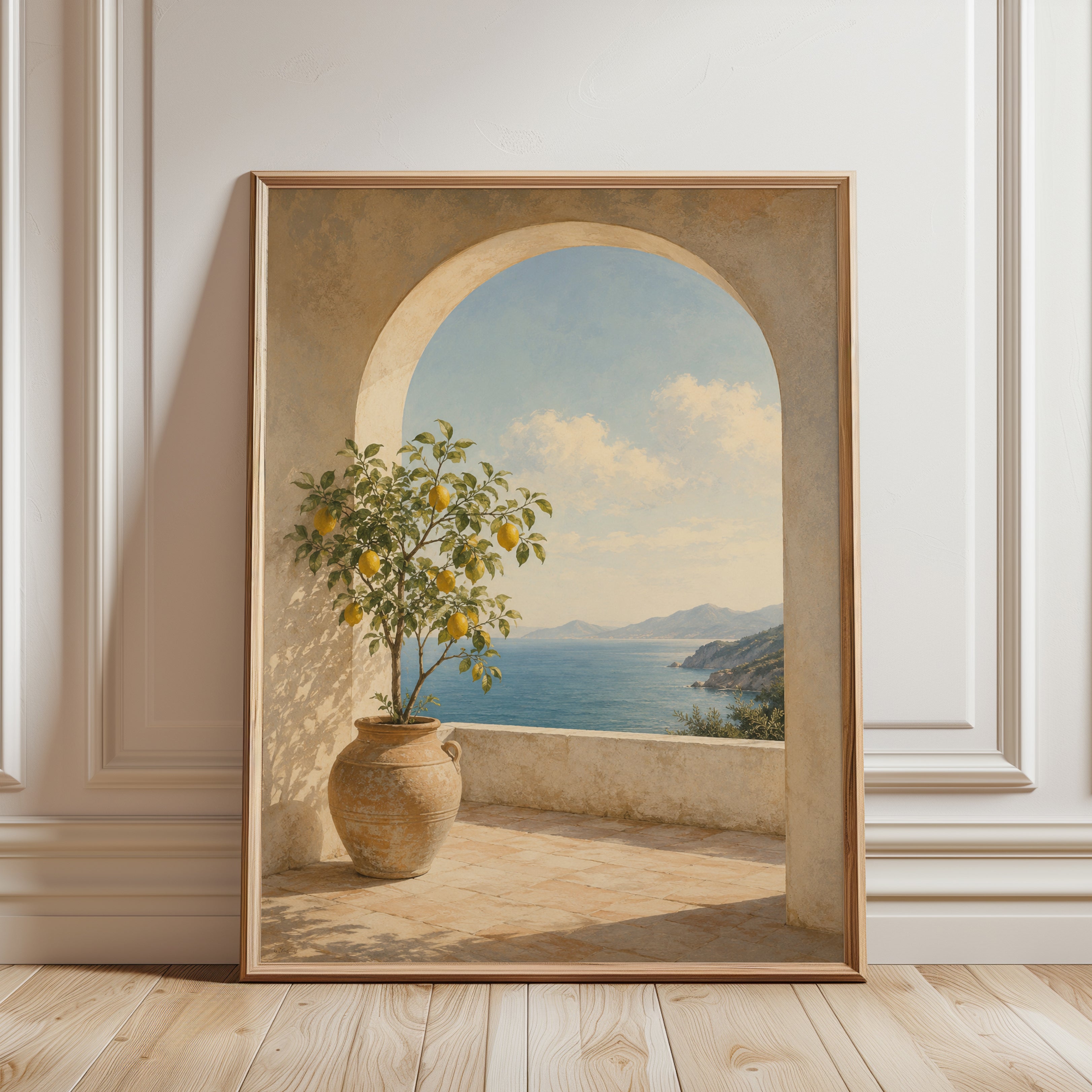Mediterranean Coast Wall Art - framed detail