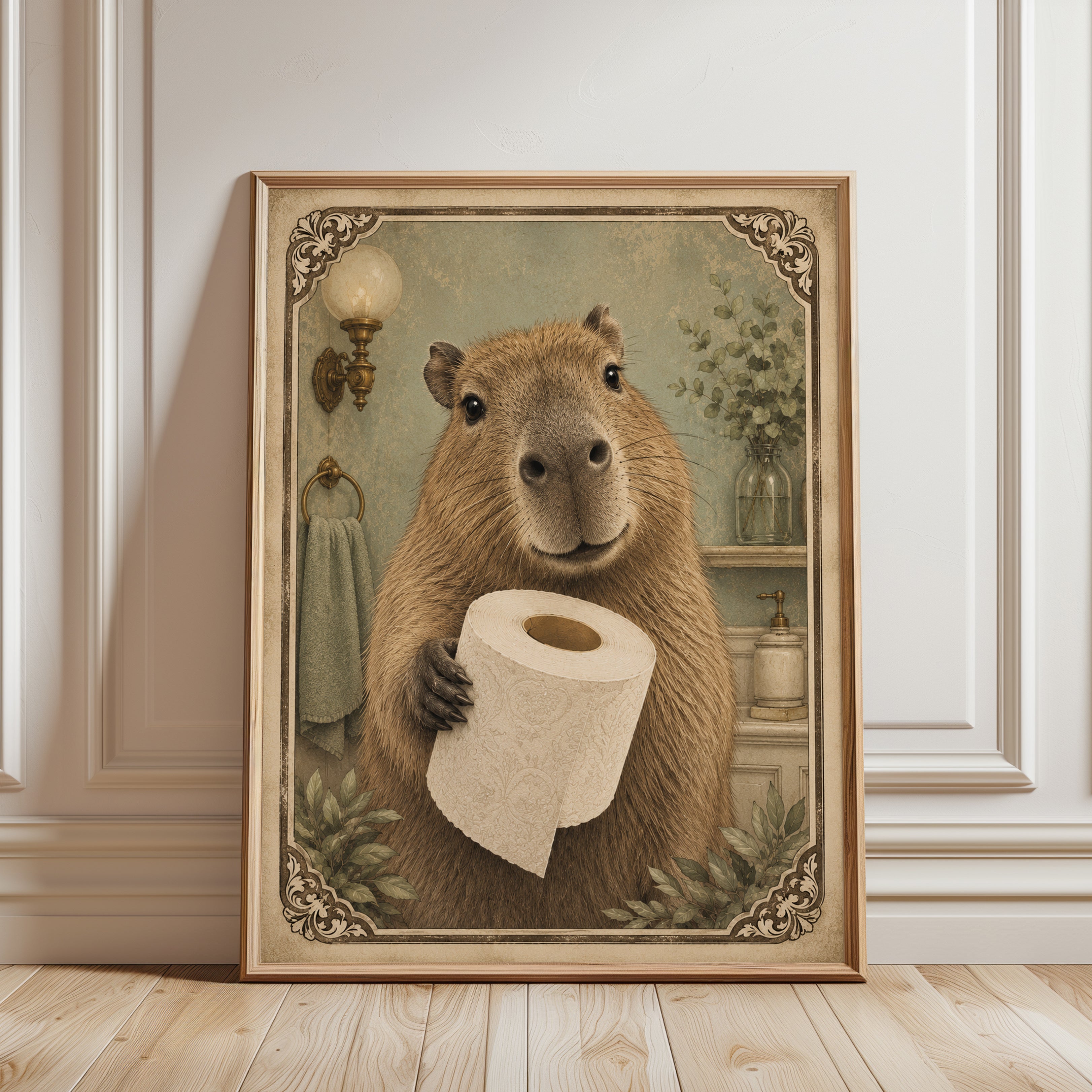 Capybara Wall Art - framed detail