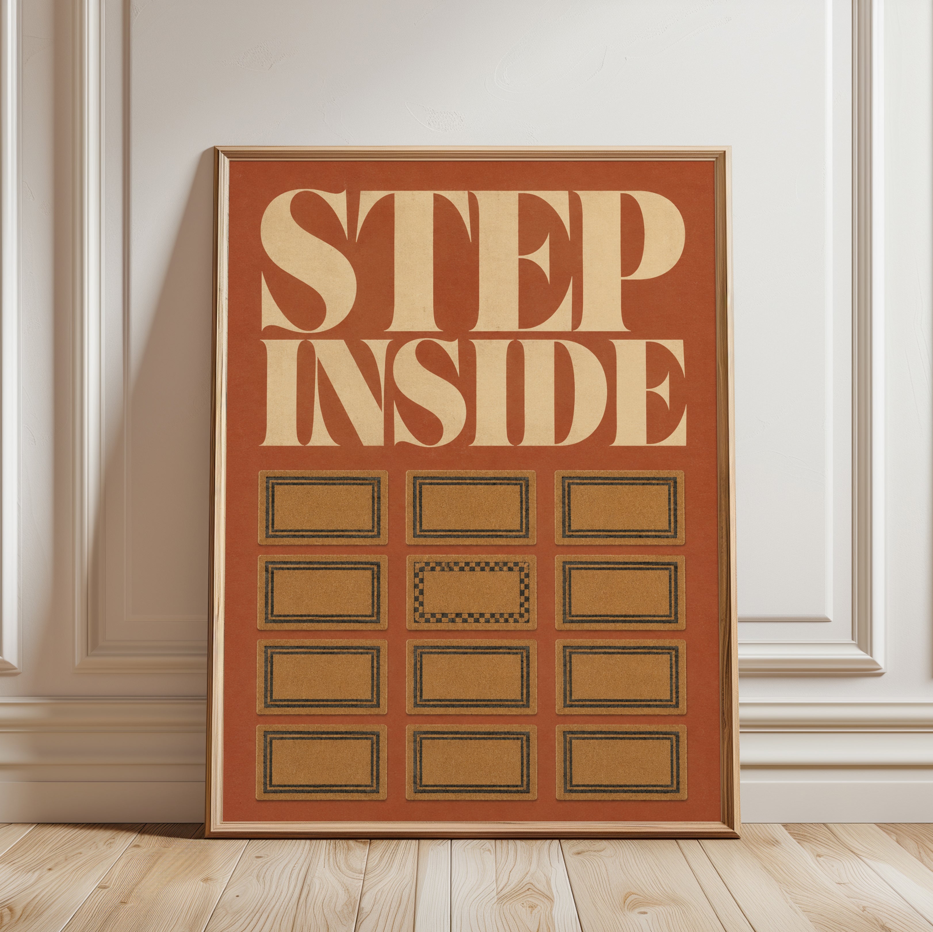 Retro 70s Typography Print - framed detail