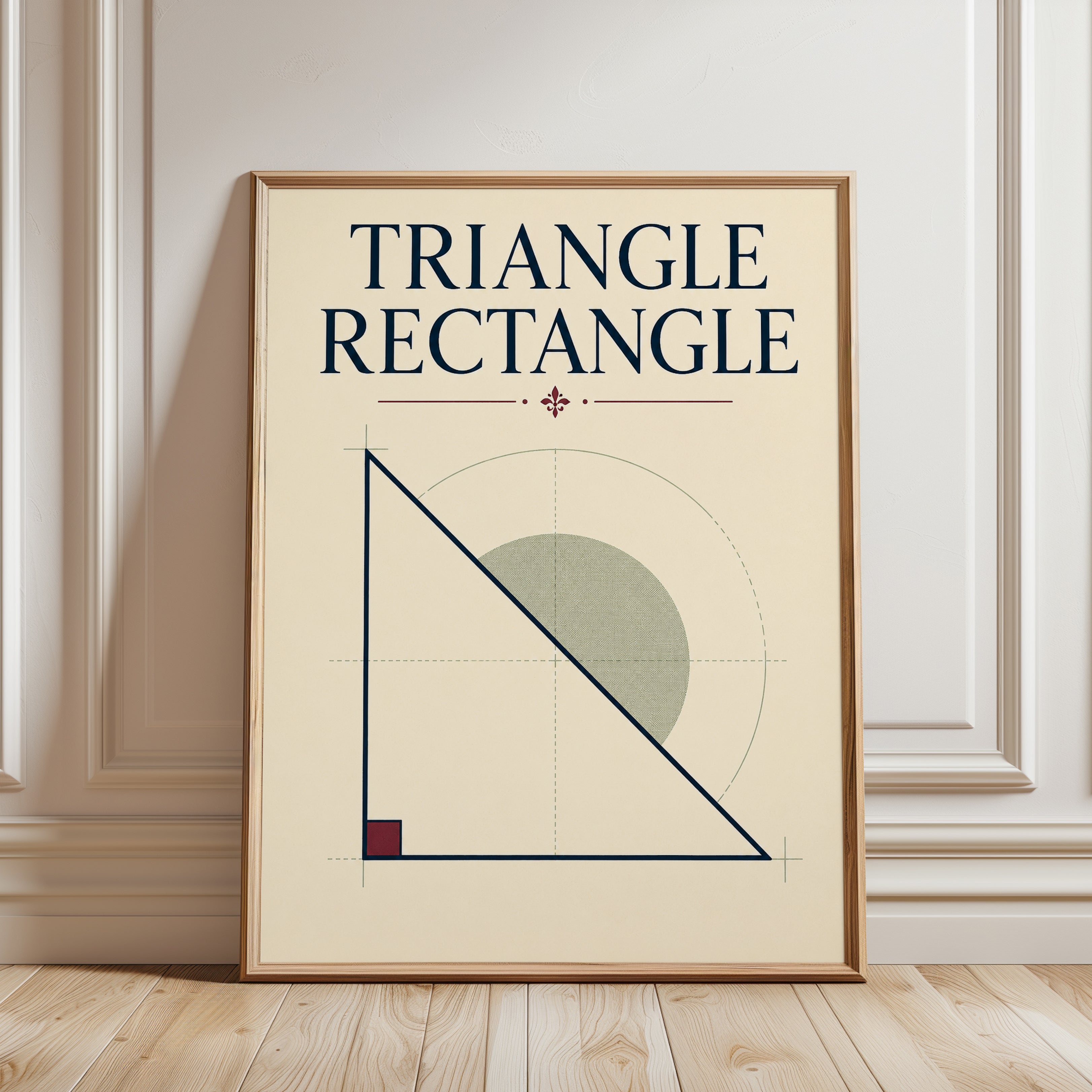 Geometric Wall Art – Triangle Rectangle Print - framed detail