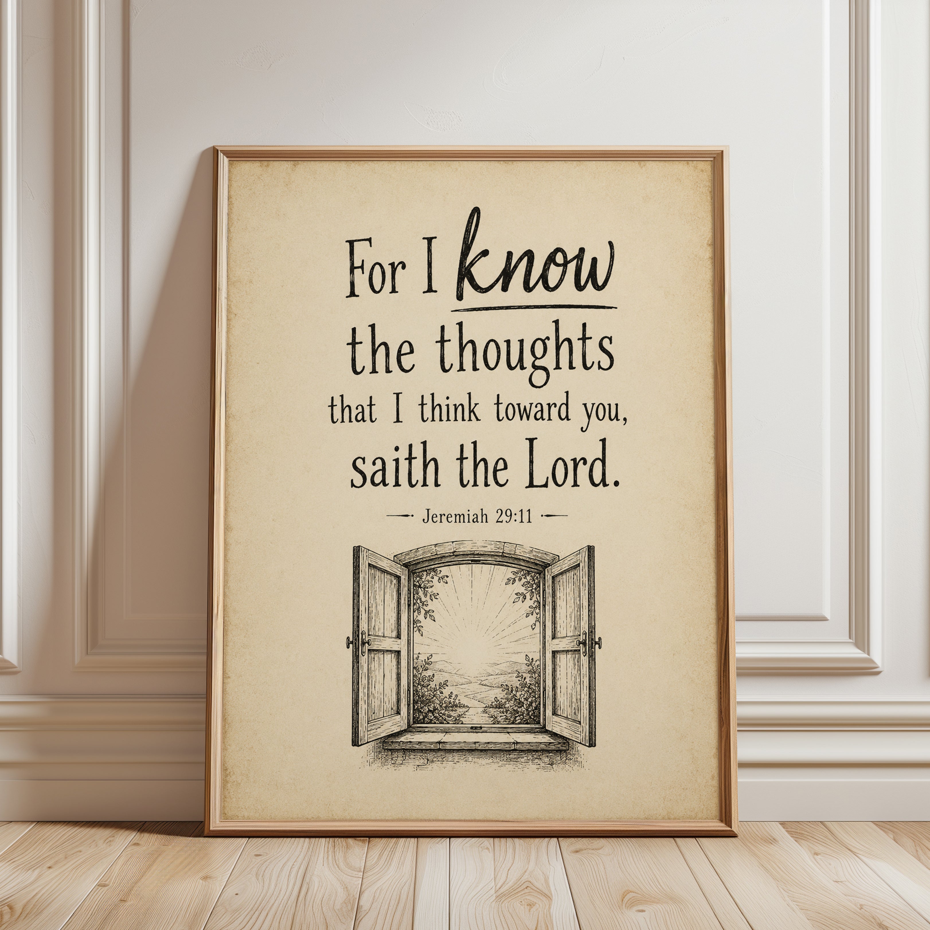 Inspirational Bible Verse Print - framed detail