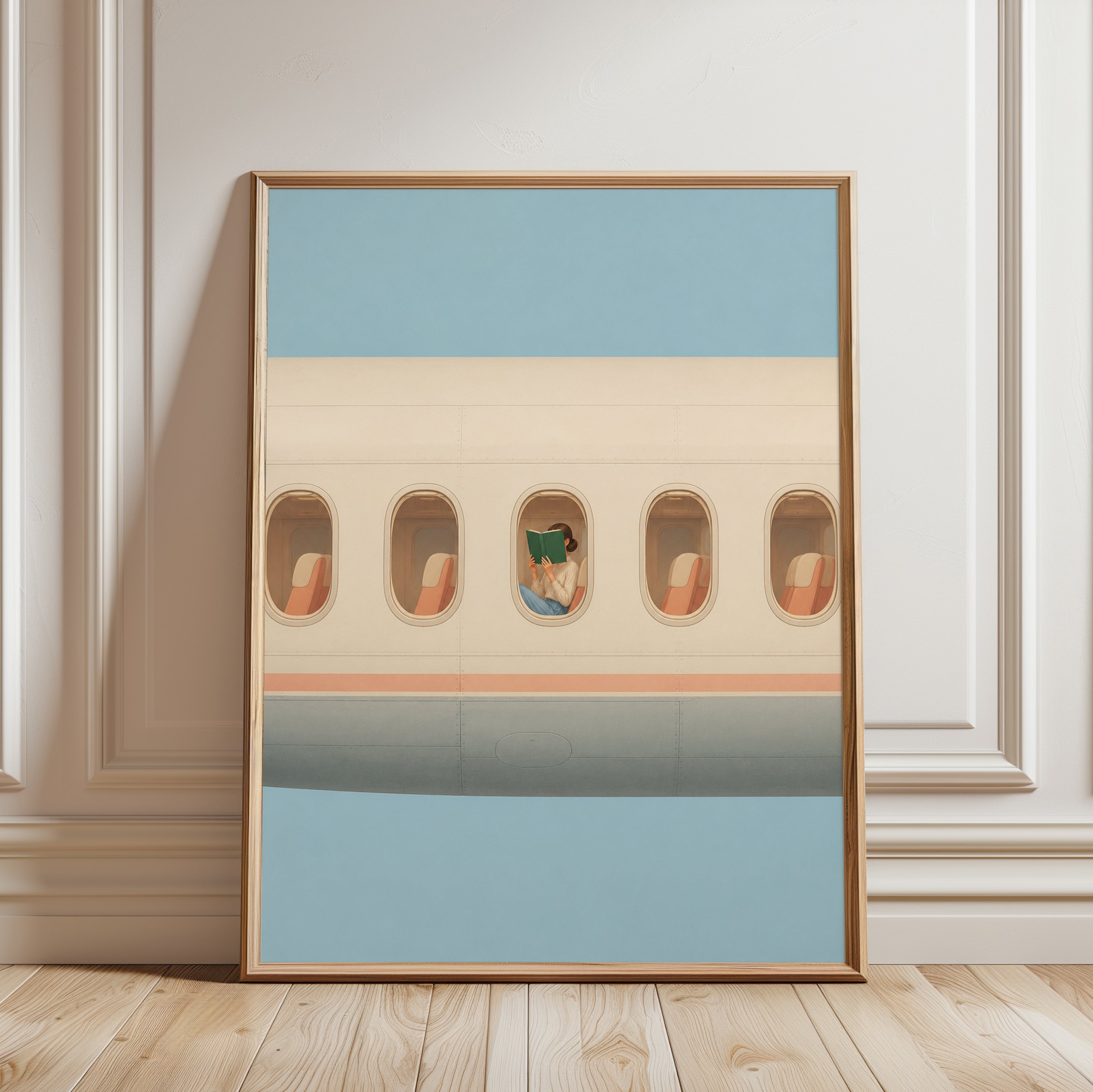 Airplane Window Wall Art – Travel Print - framed detail