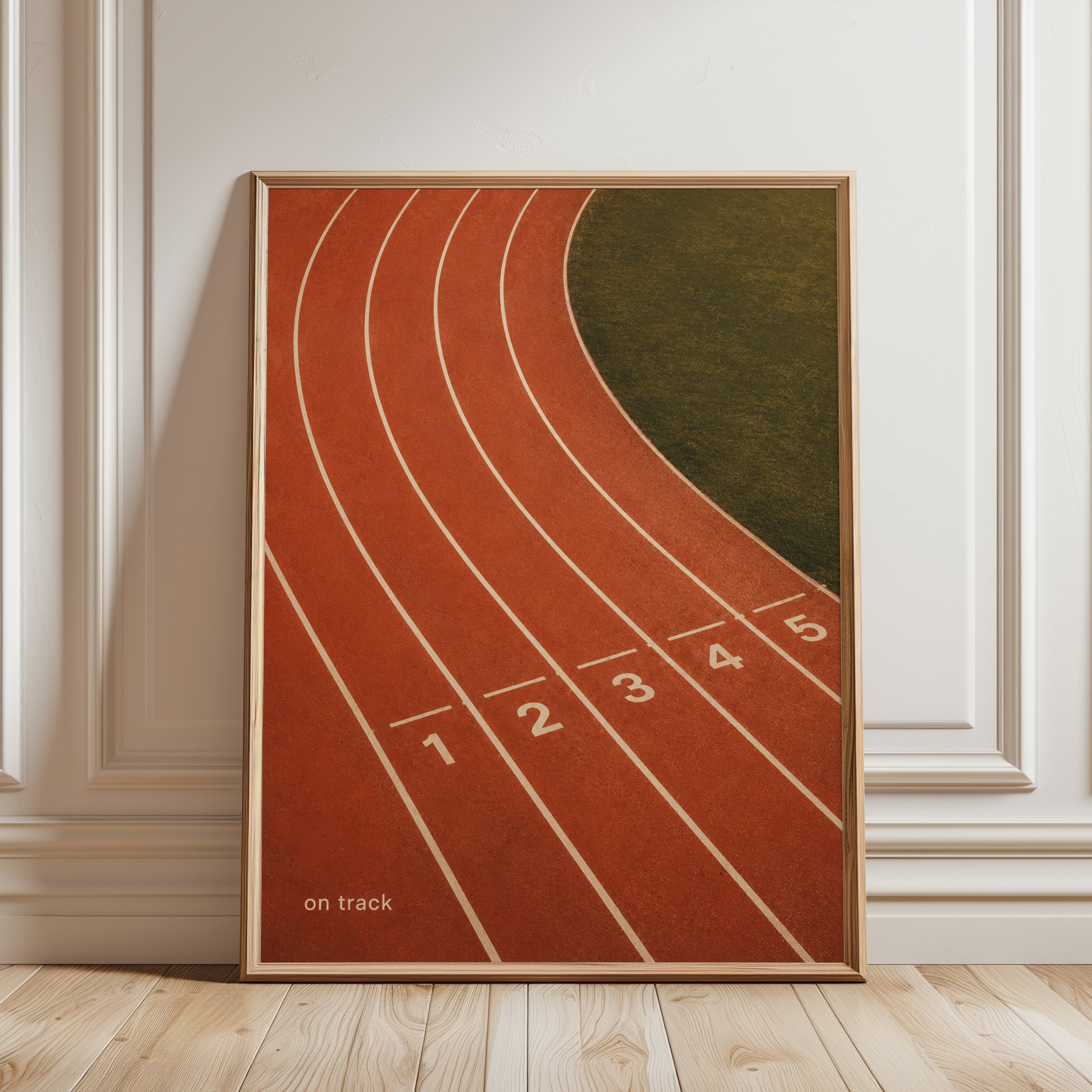 Running Track Poster – Sports Wall Art - framed detail