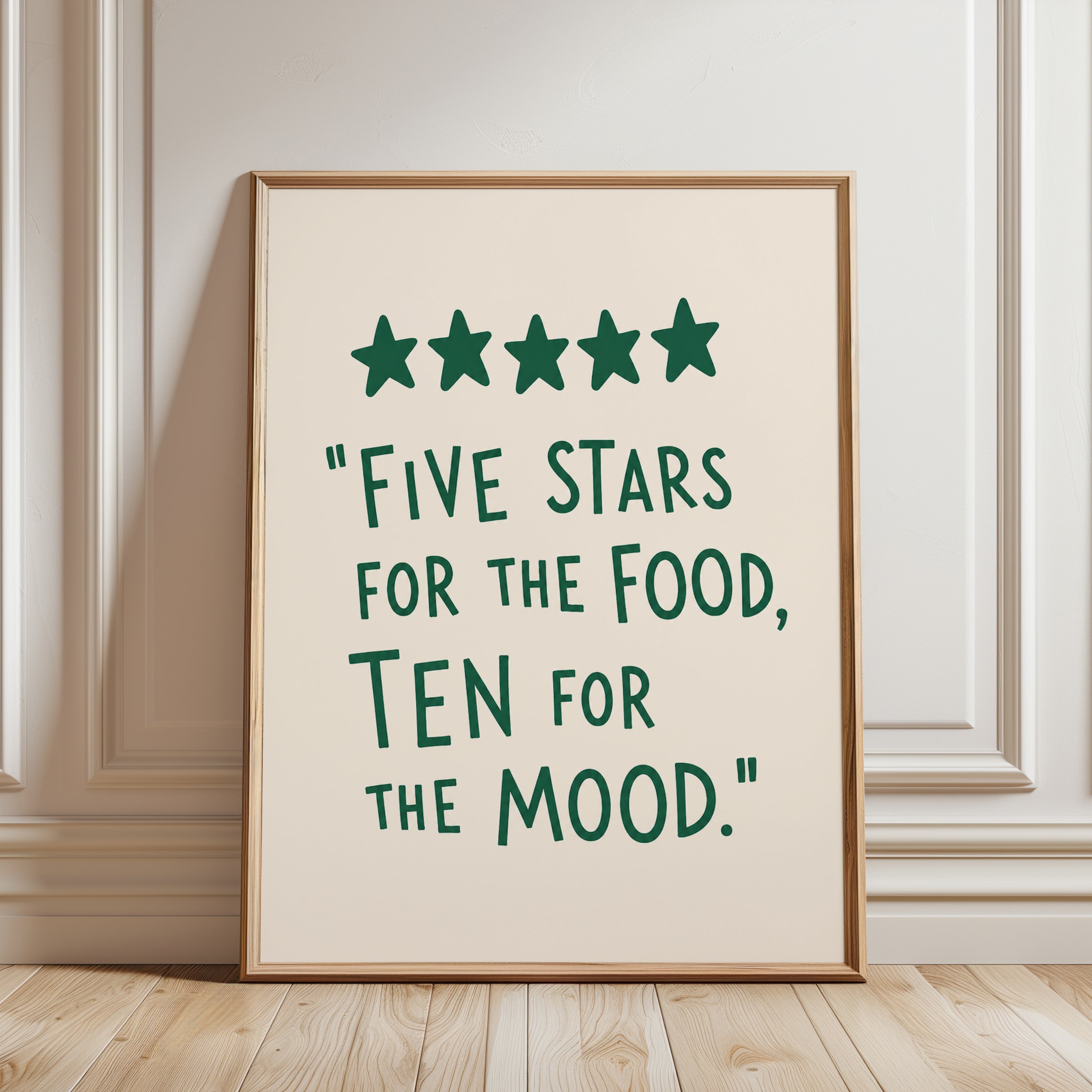 Kitchen Wall Art: Funny Restaurant Quote - framed detail
