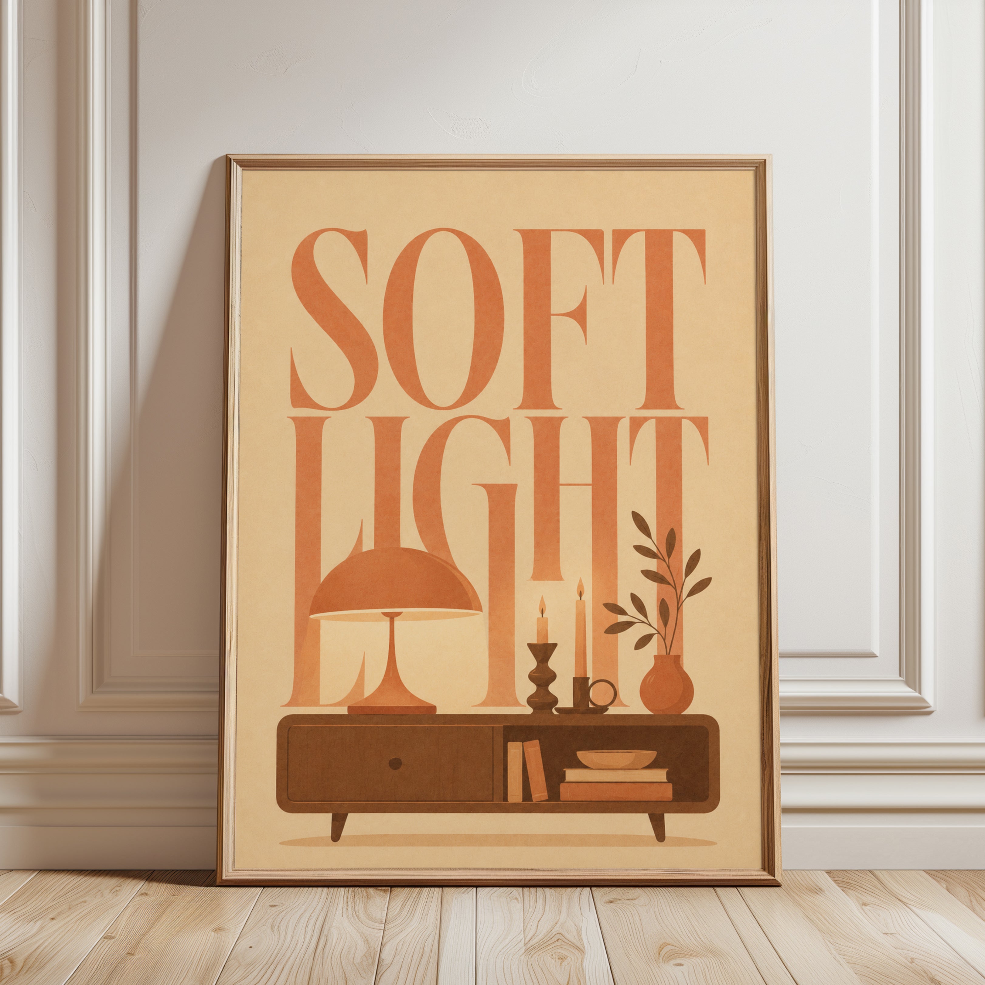 Retro Mid-Century Wall Art - framed detail