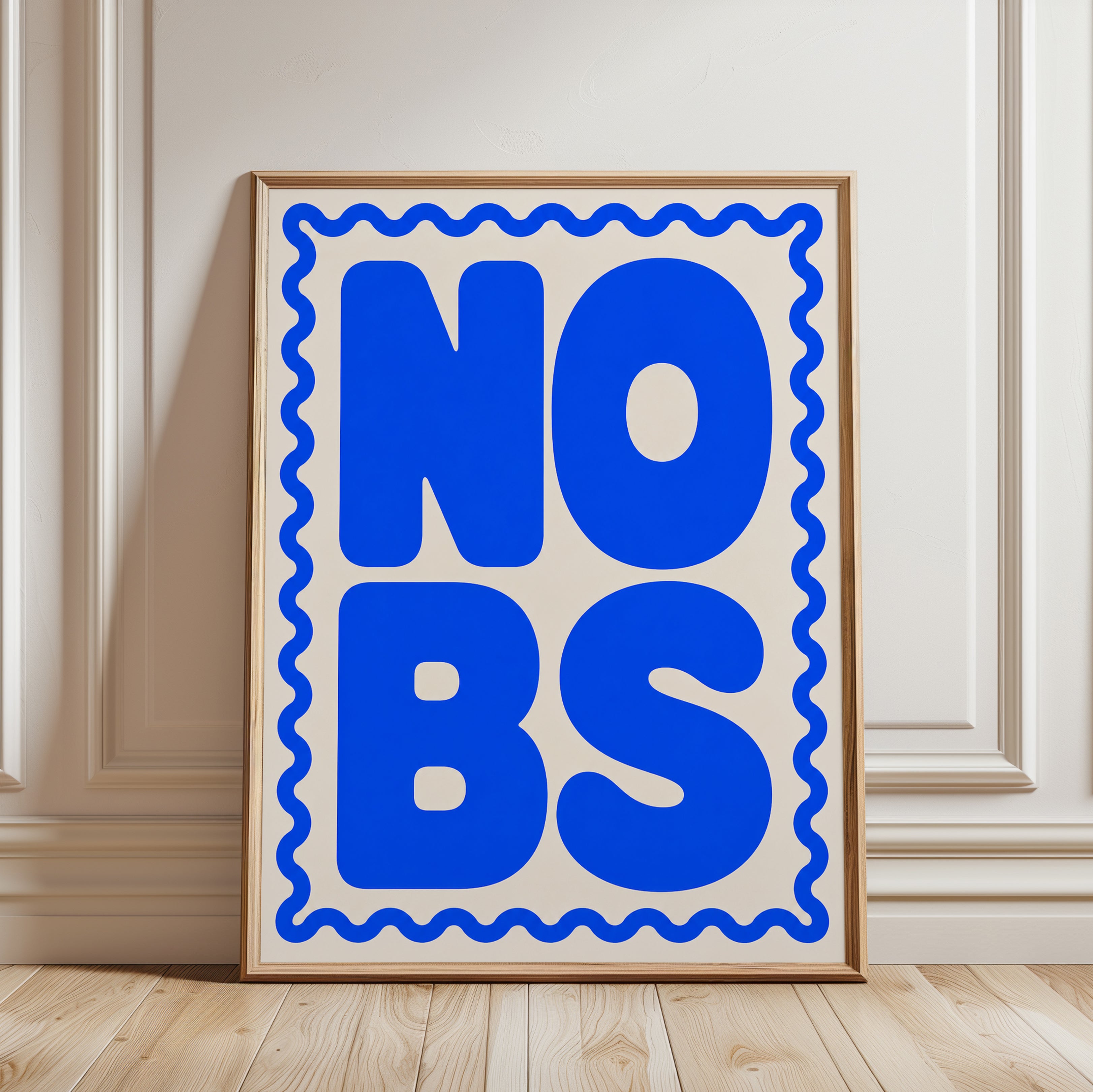Nobs Print – Retro Typography Wall Art - framed detail