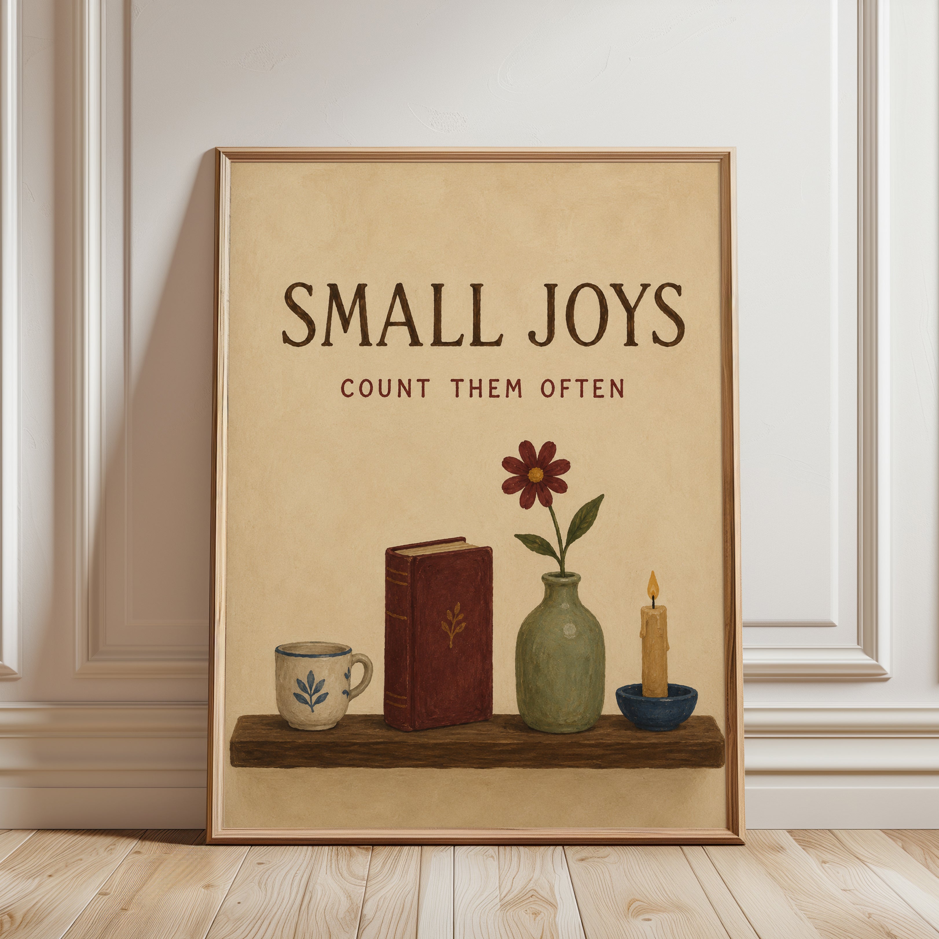 Small Joys Wall Art – Cozy Home Decor - framed detail