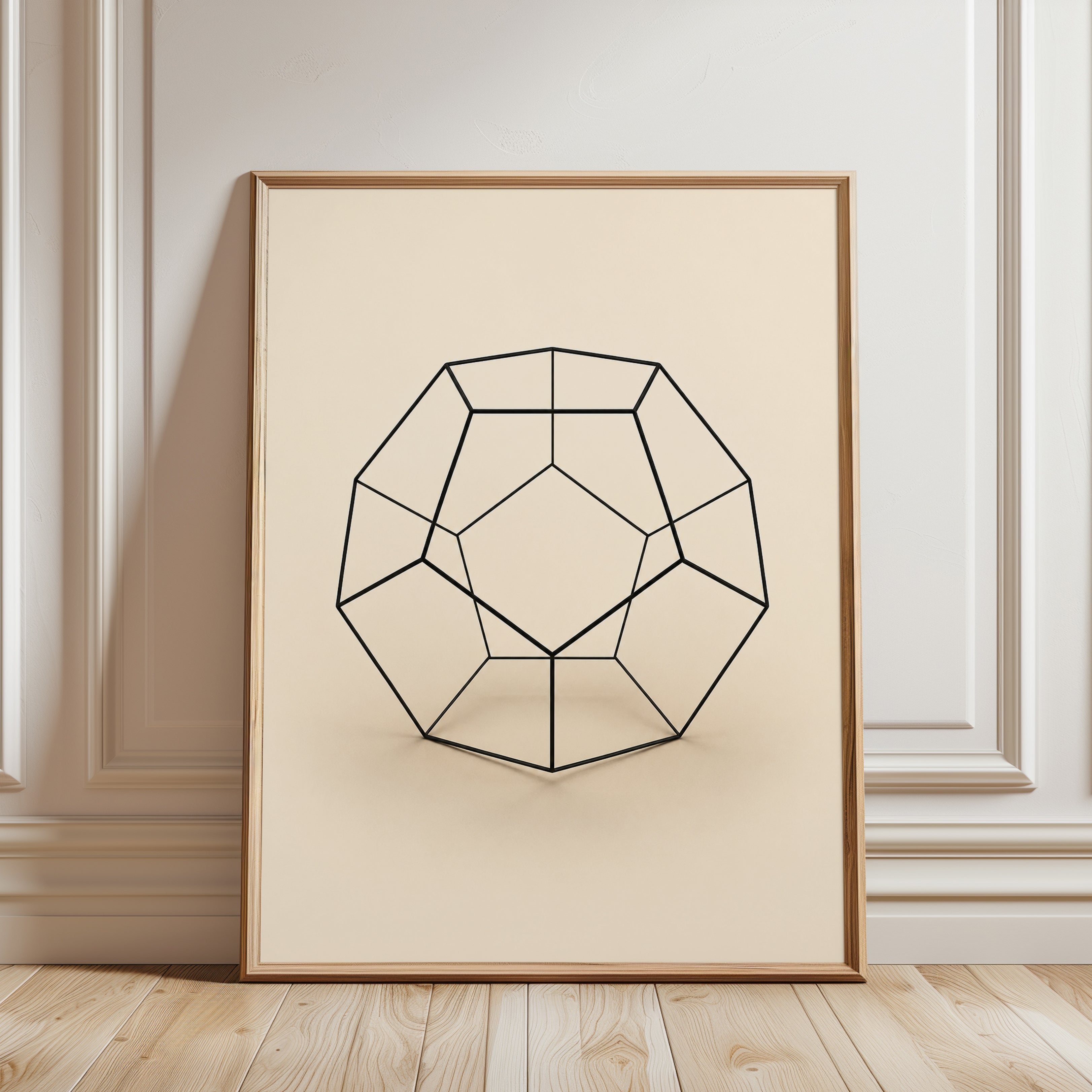 Geometric Wall Art – Minimalist Line Art Print - framed detail