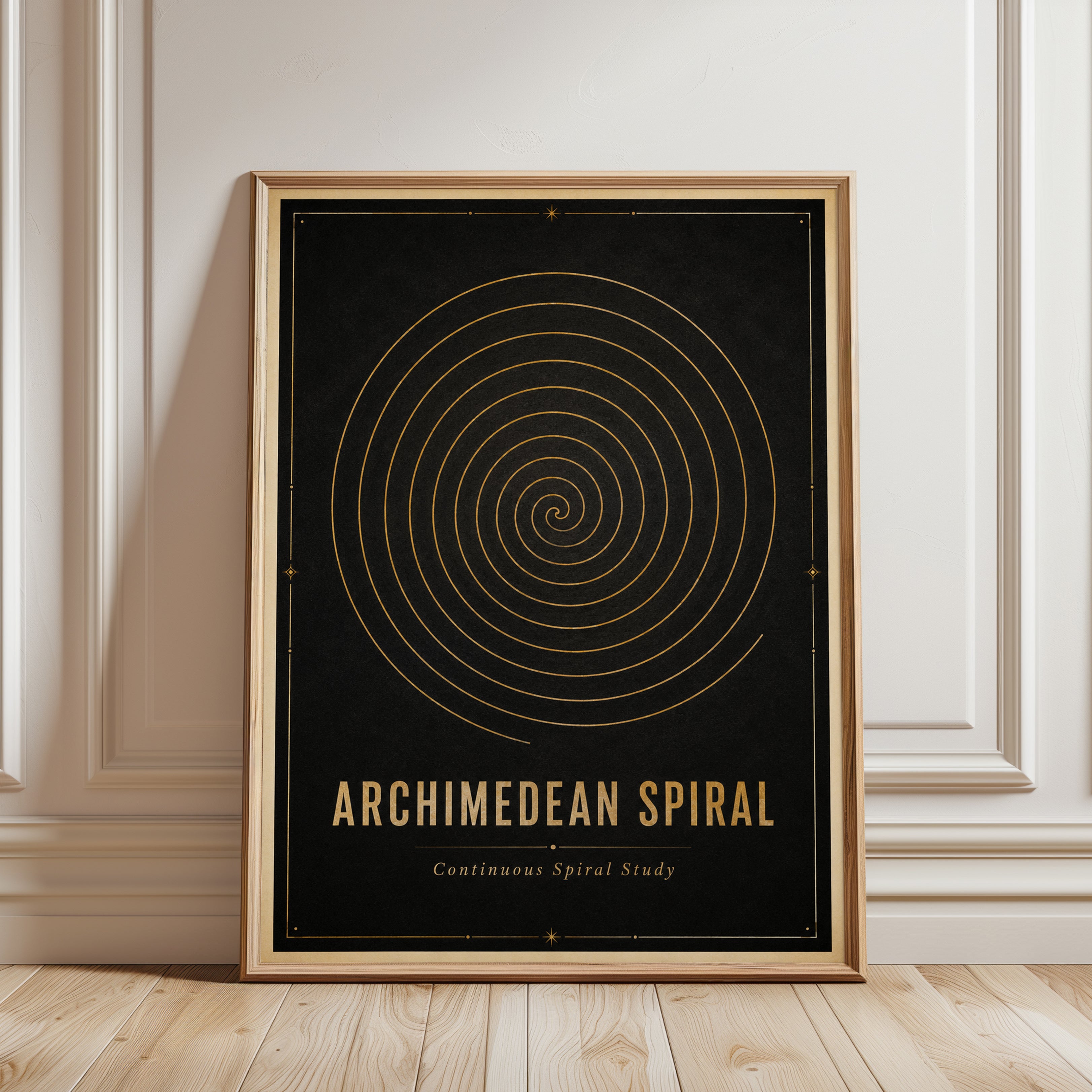 Archimedean Spiral Wall Art - framed detail