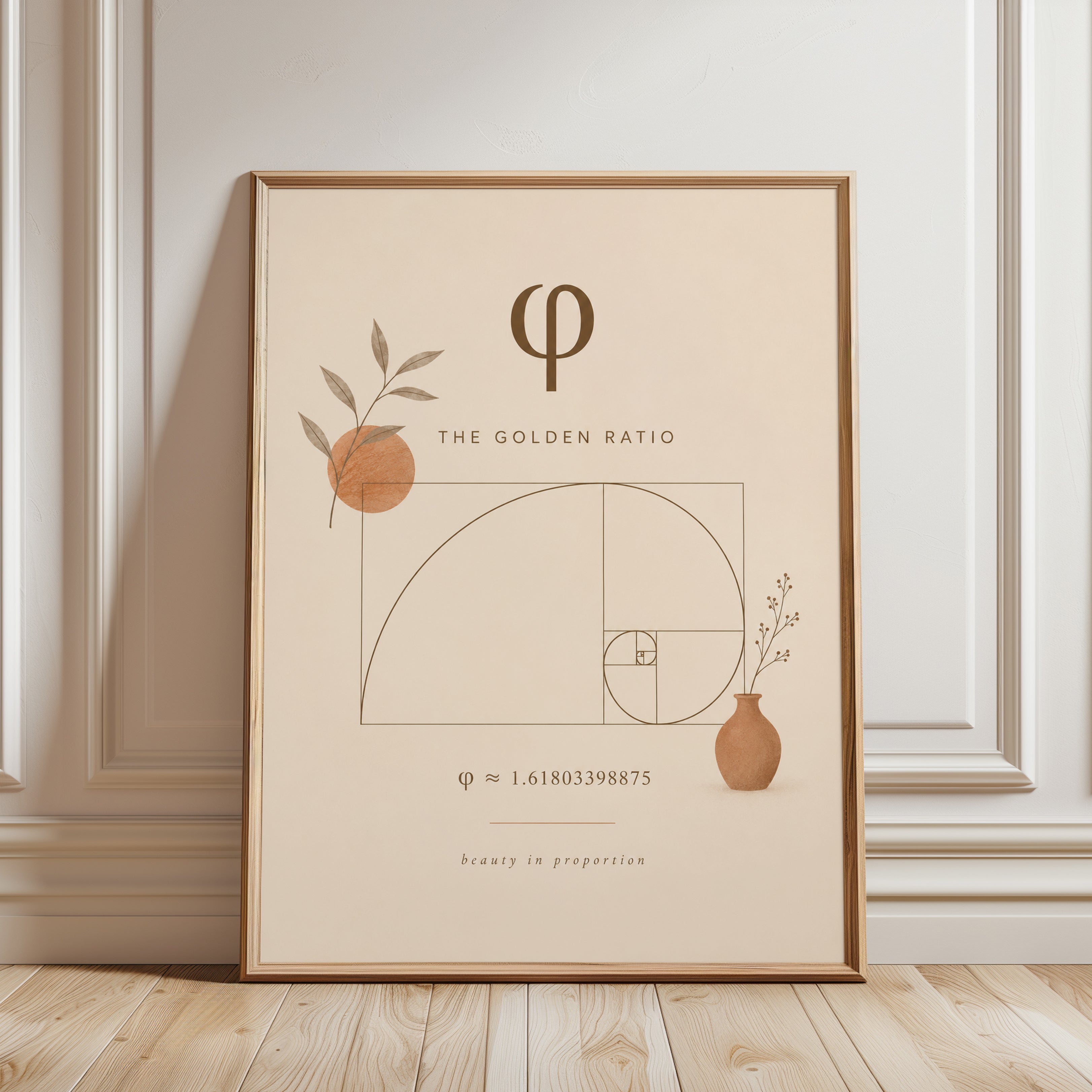 Golden Ratio Poster – Math Wall Art - framed detail