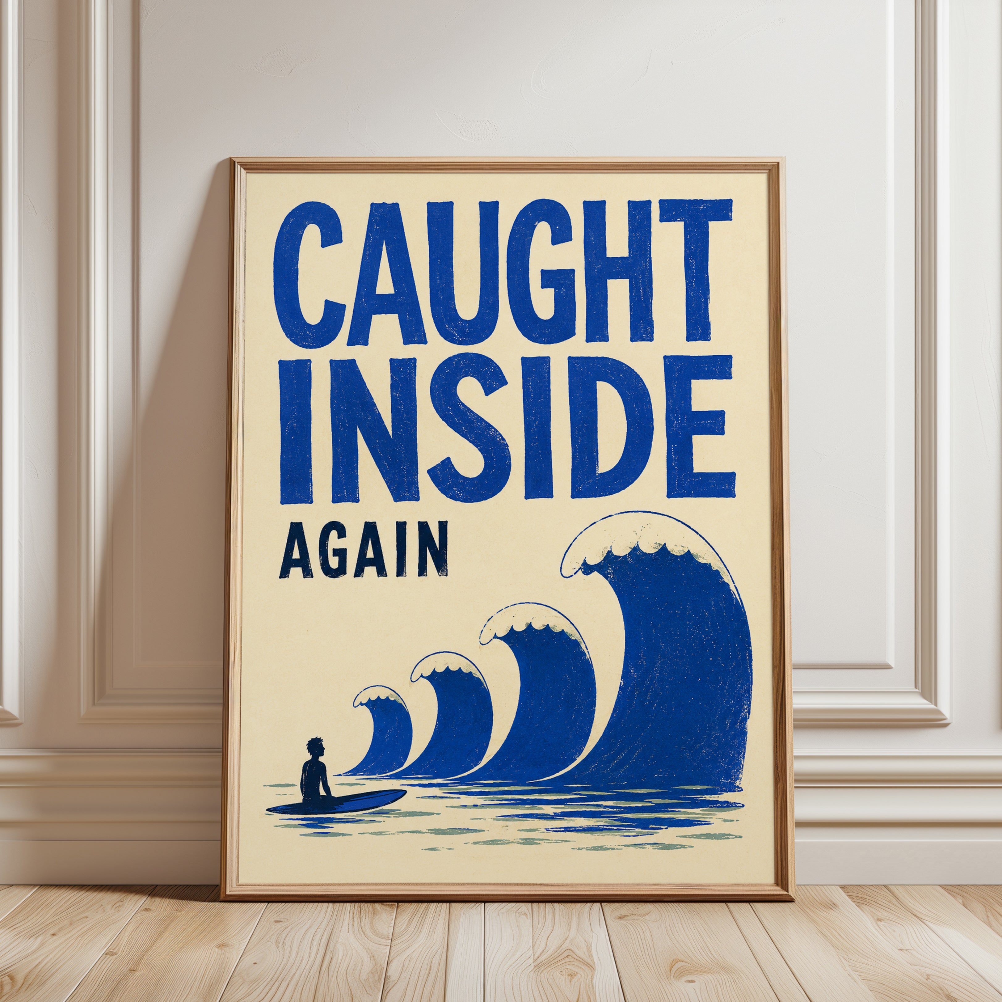 Surf Wall Art – Caught Inside Again Print - framed detail