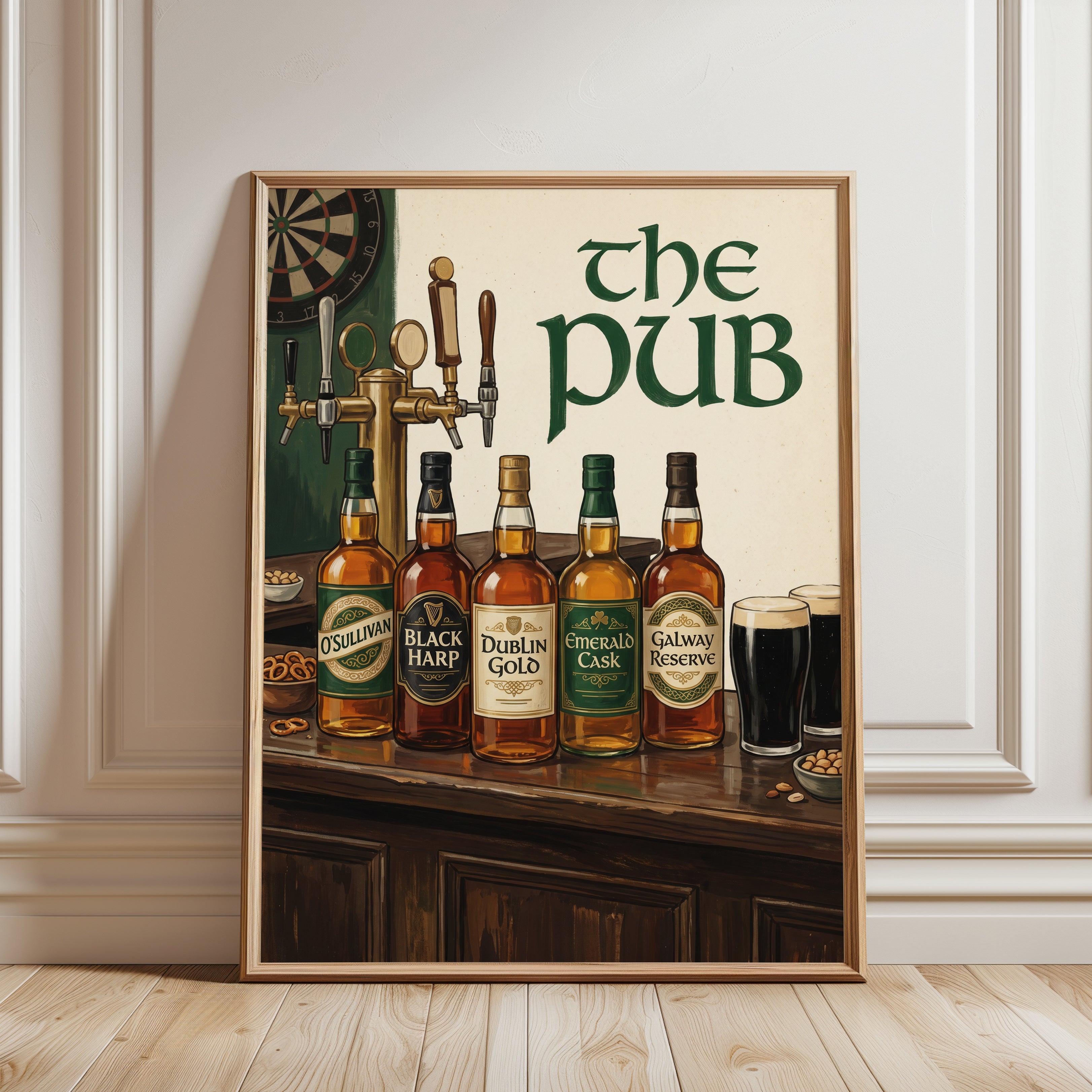 Irish Pub Print - framed detail