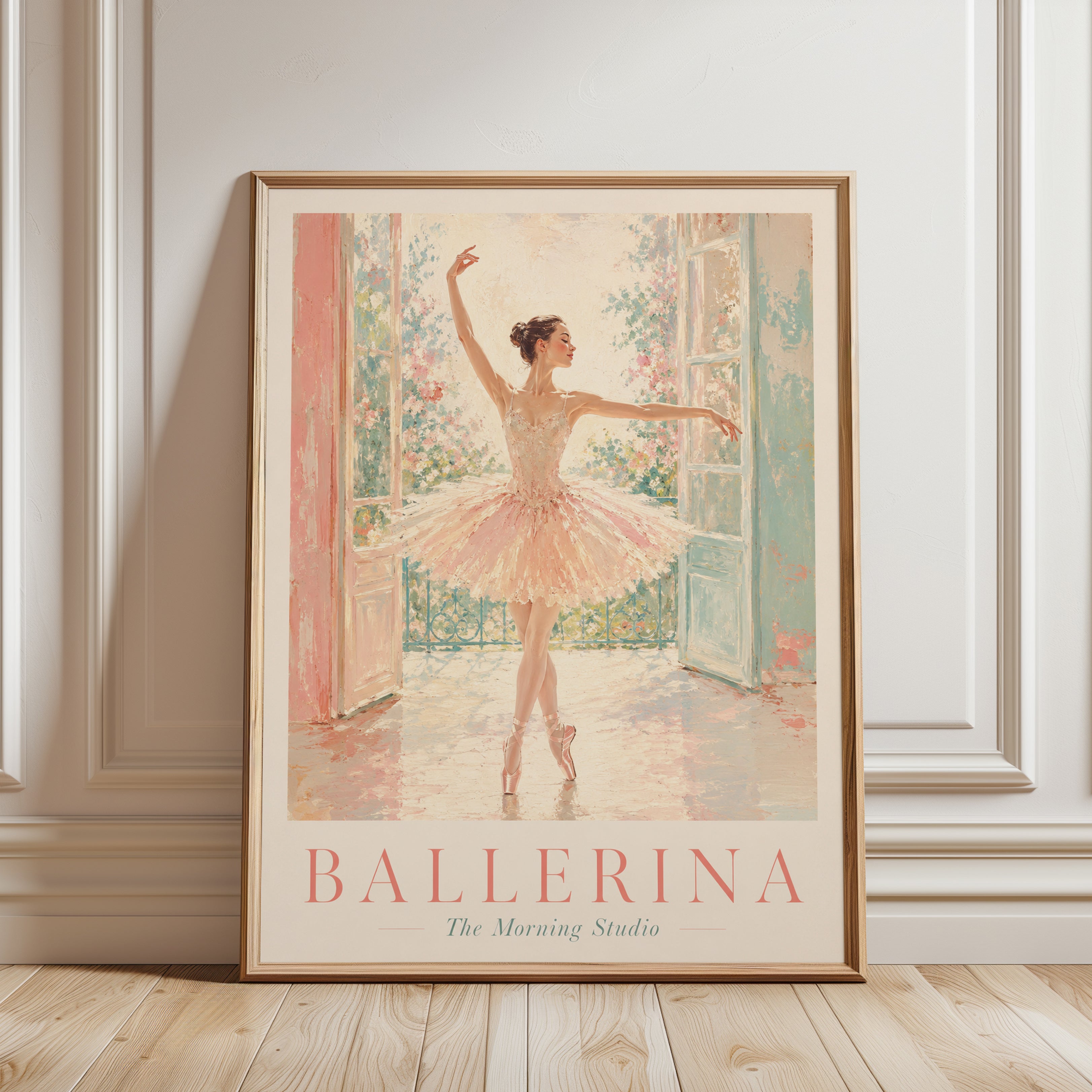 Ballerina Wall Art – Ballet Dancer Print - framed detail