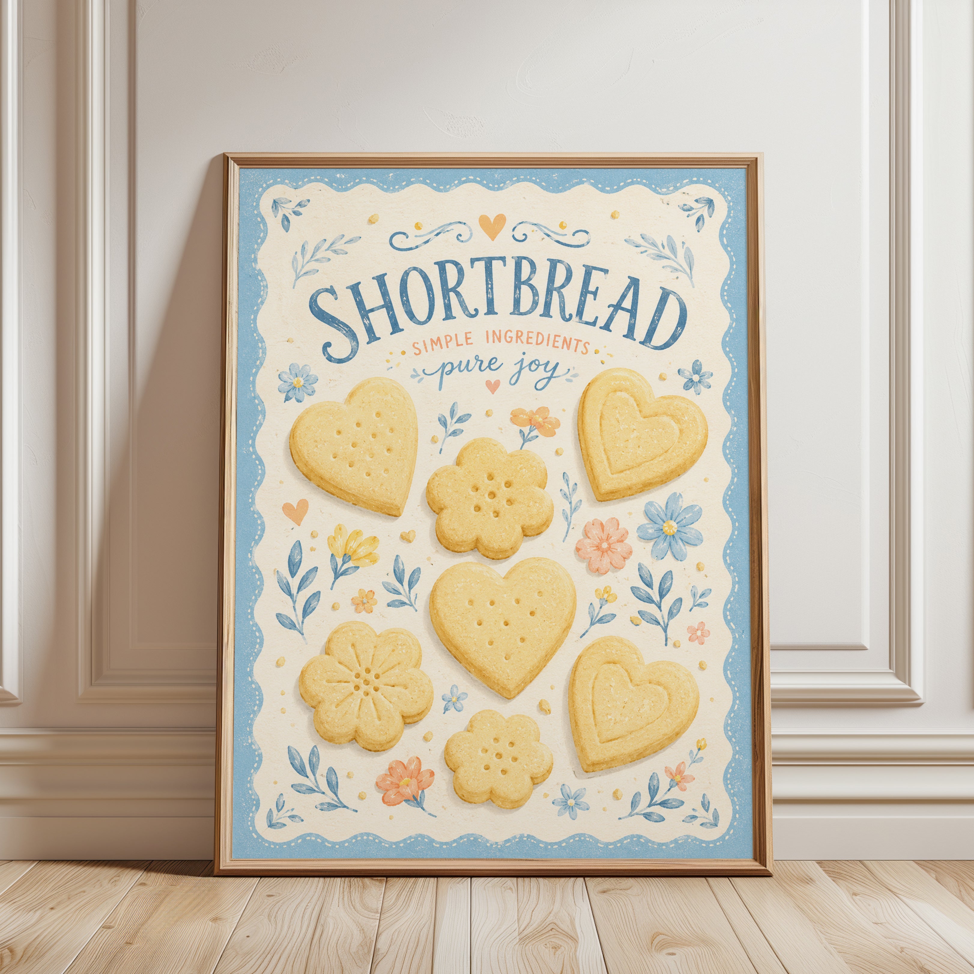 Kitchen Wall Art – Shortbread Cookie Print - framed detail