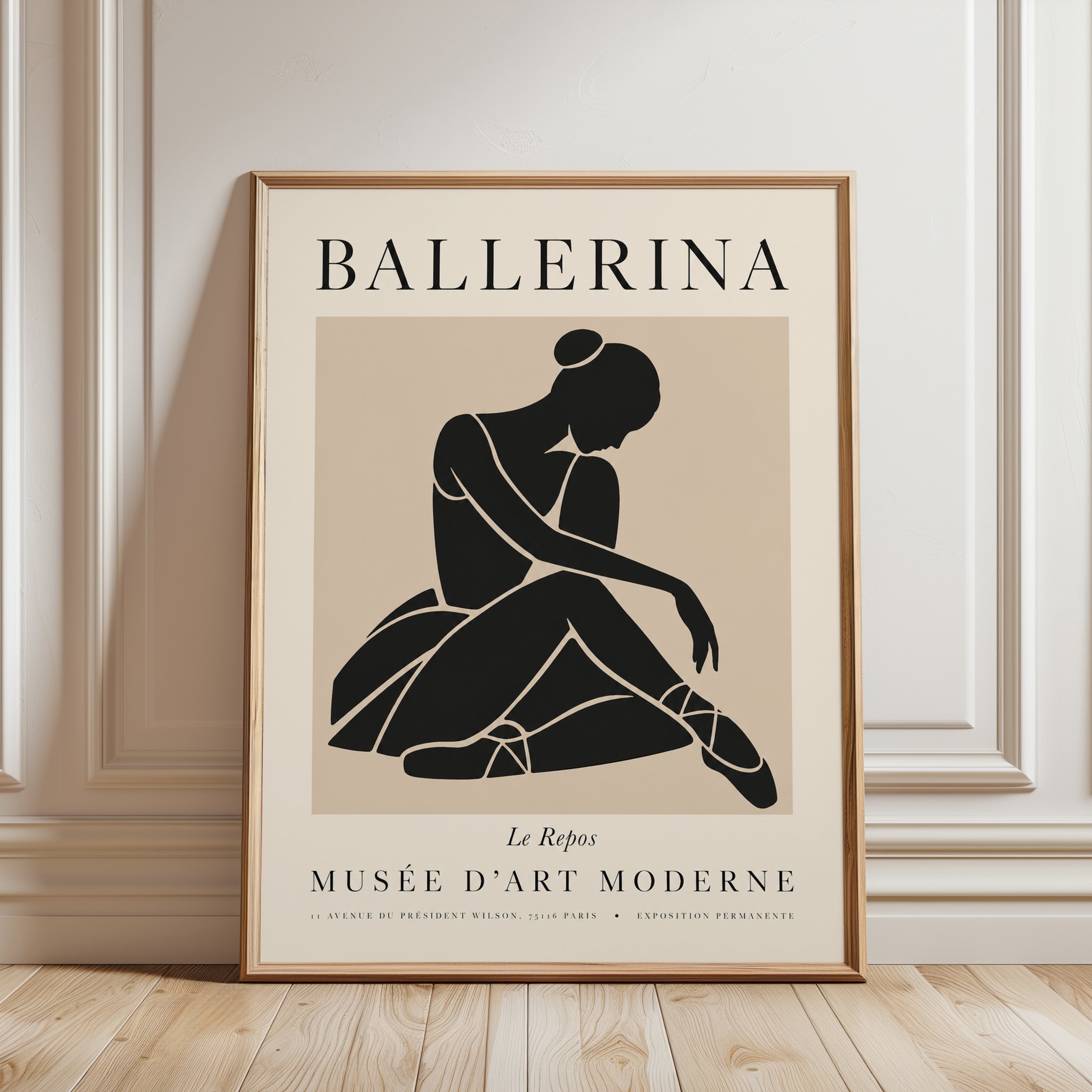 Ballerina Wall Art – Ballet Print - framed detail