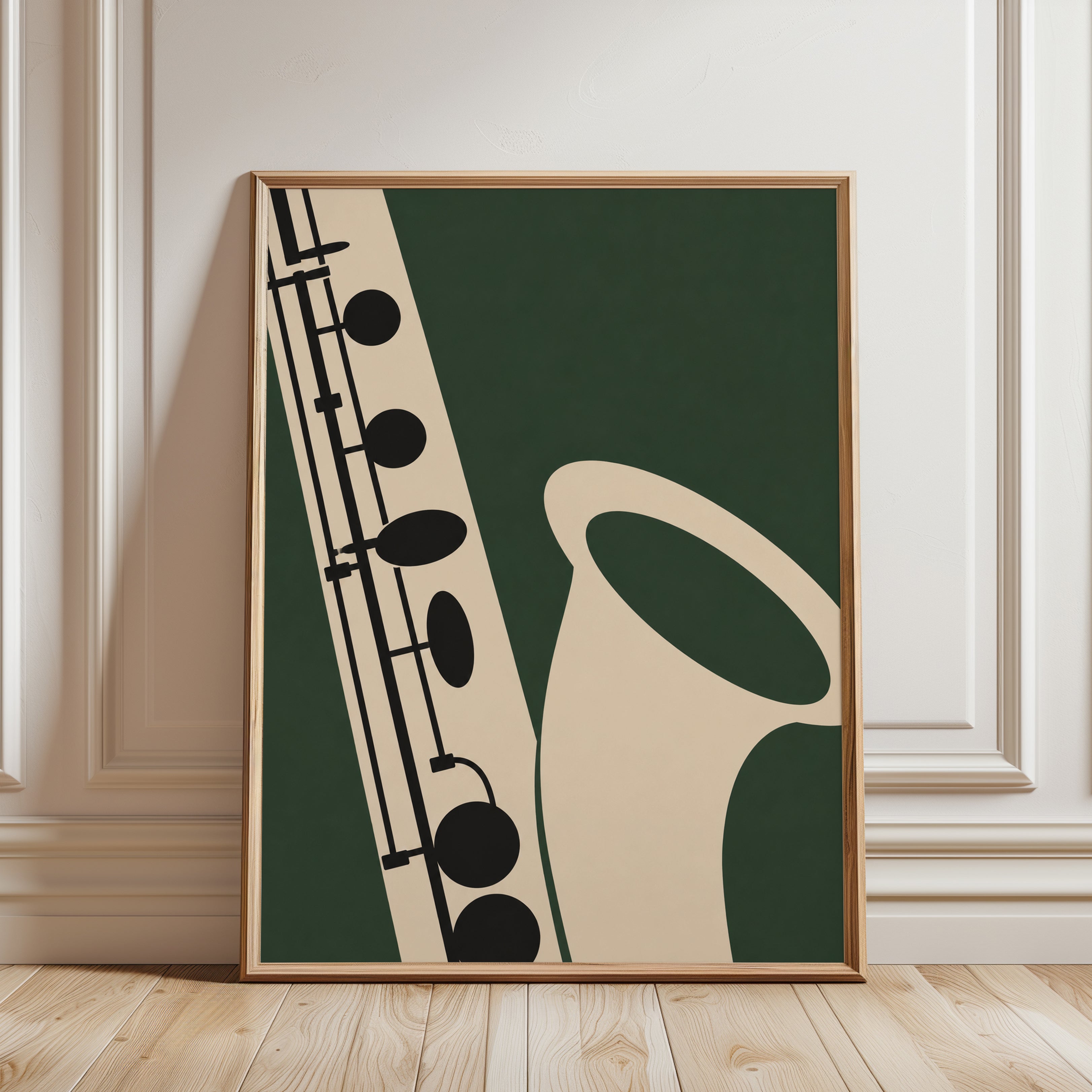 Saxophone Wall Art – Abstract Music Print - framed detail