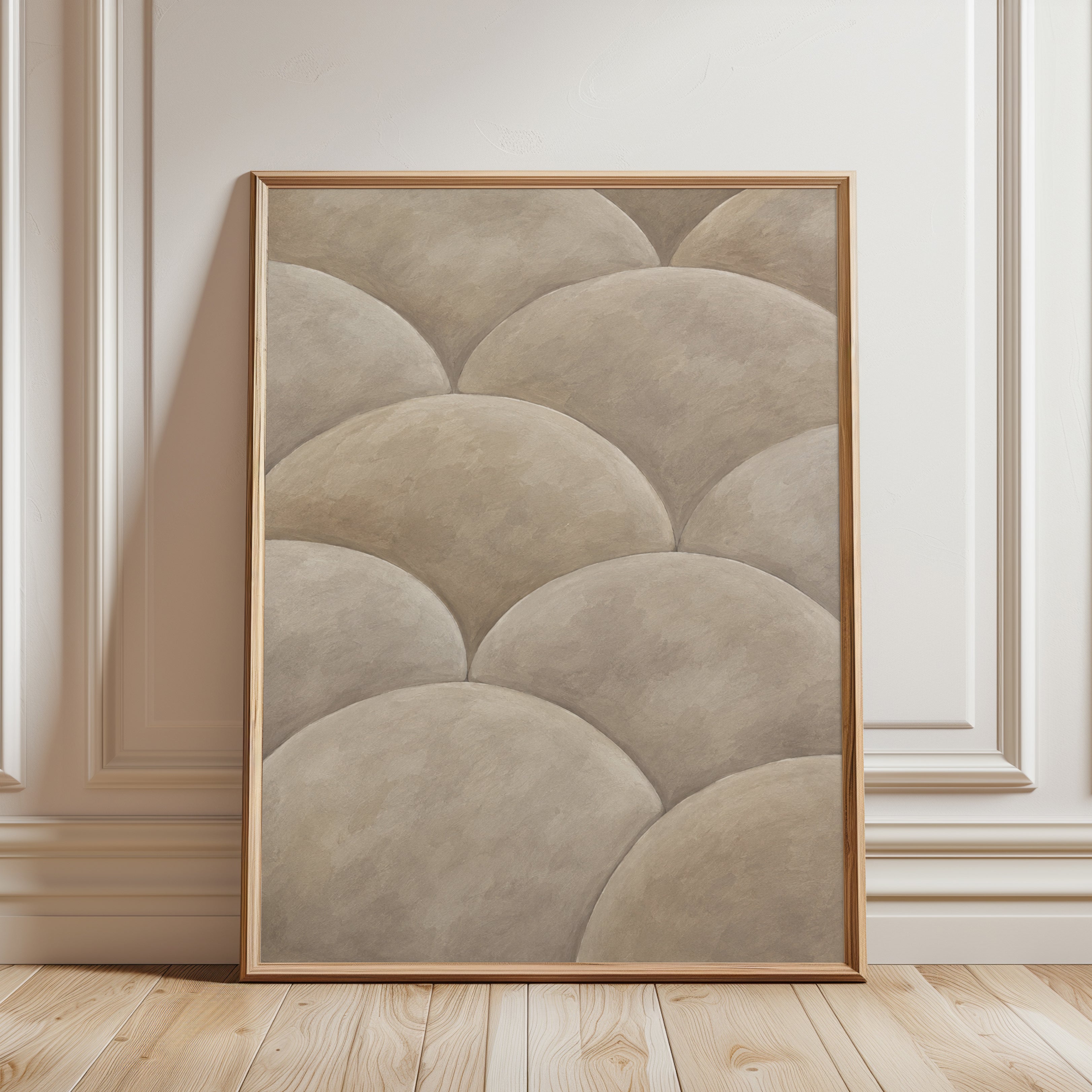 Abstract Scallop Wall Art - framed detail