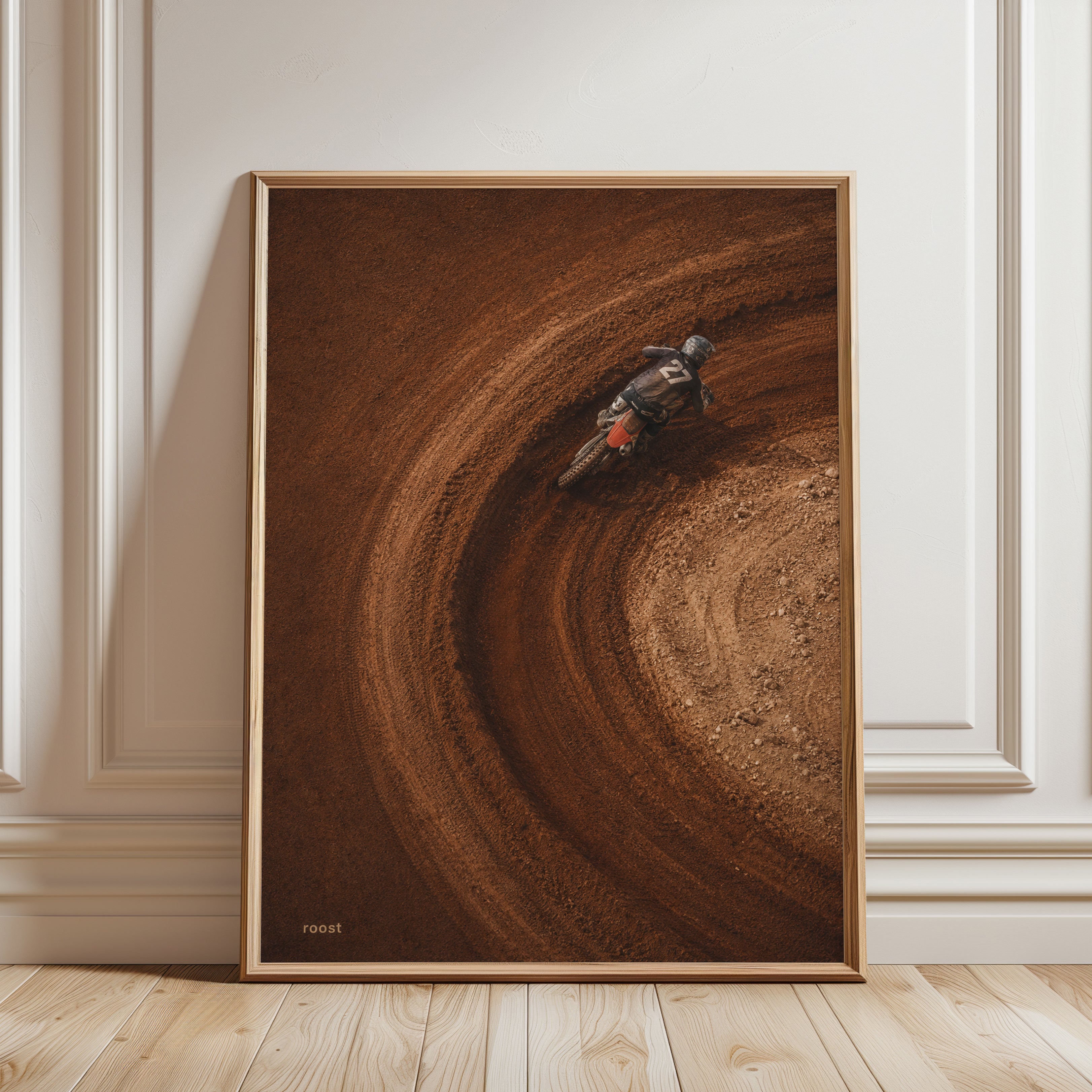Motocross Wall Art – Dirt Bike Print - framed detail
