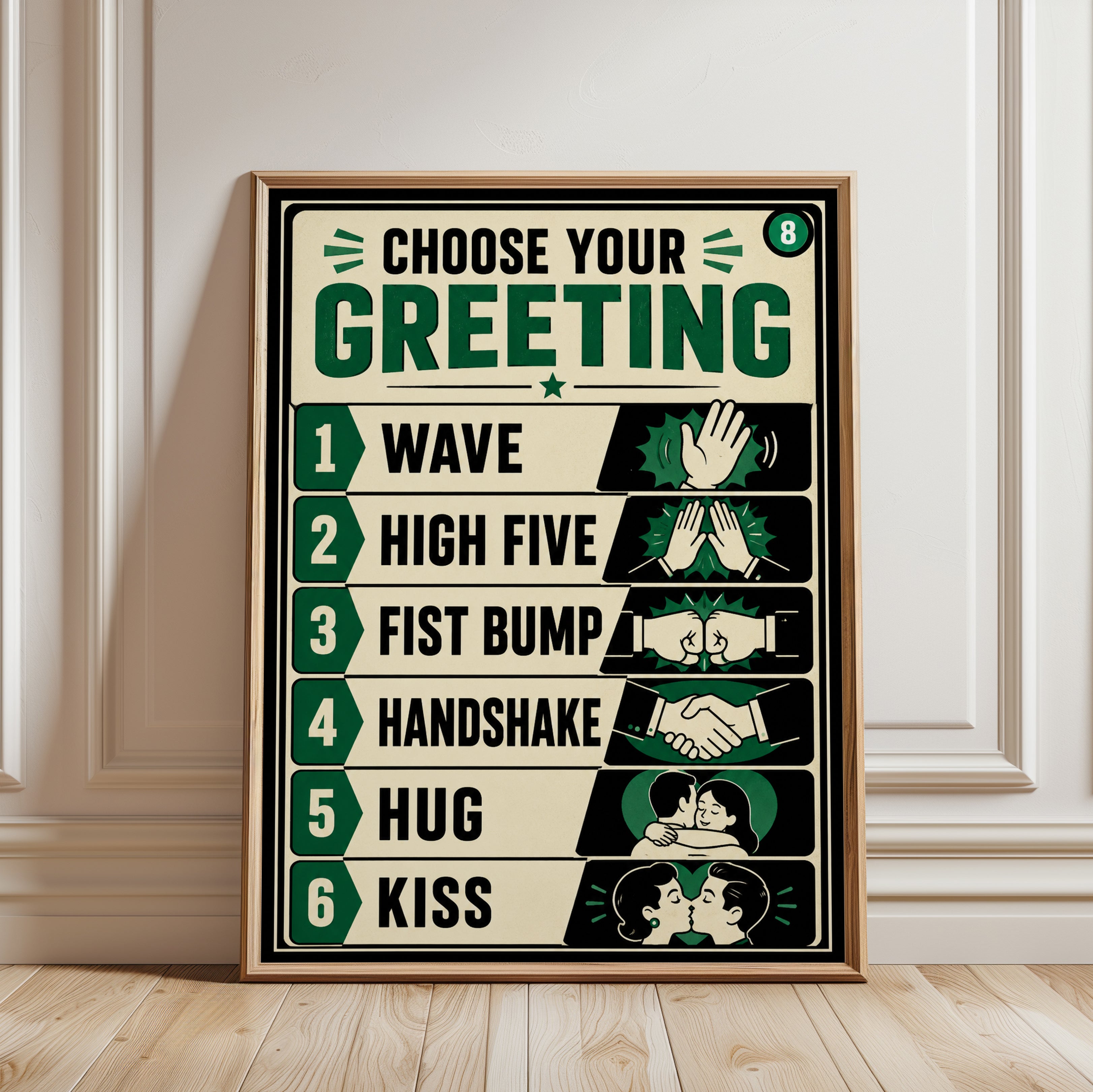 Vintage Greeting Poster - framed detail
