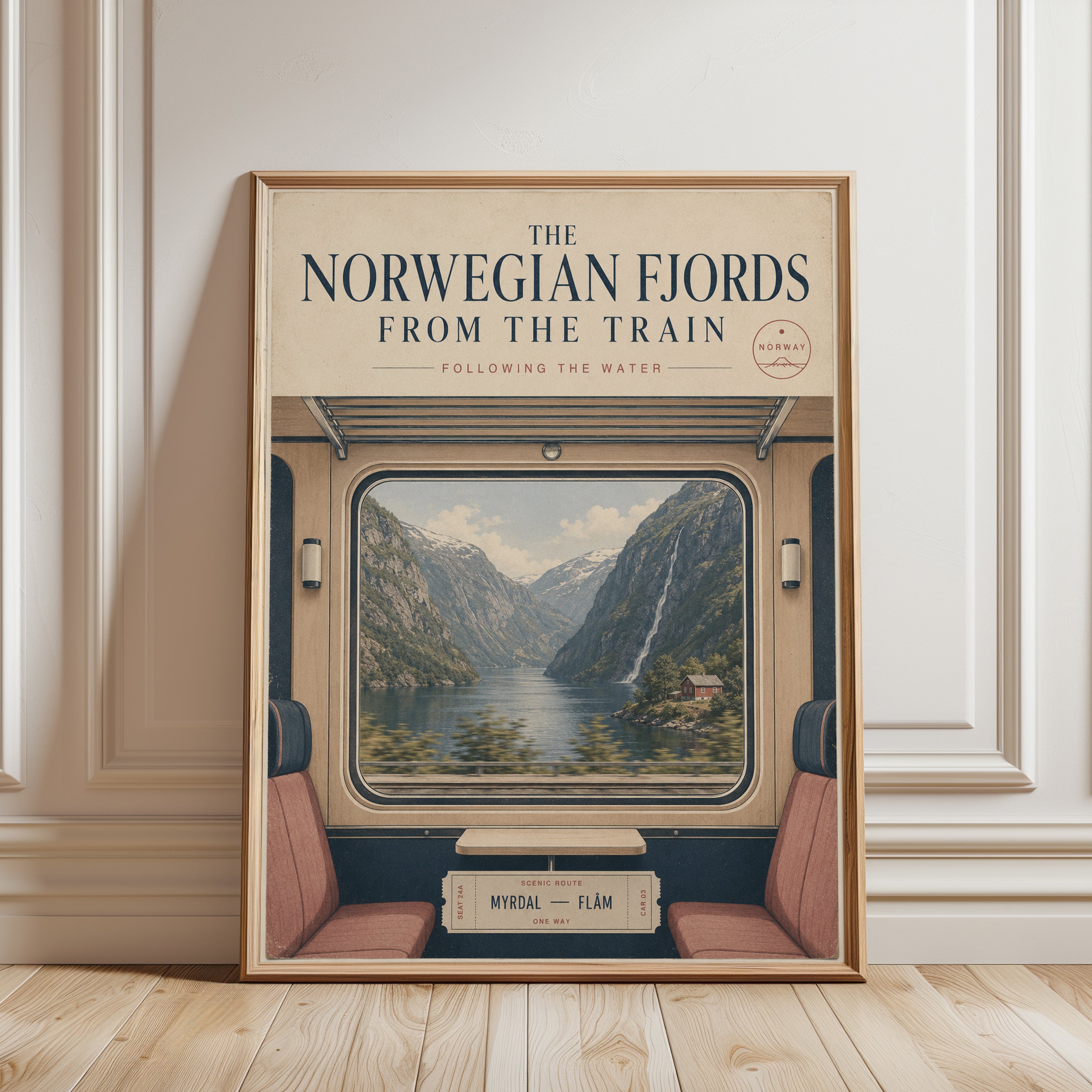 Norwegian Fjords Poster - framed detail