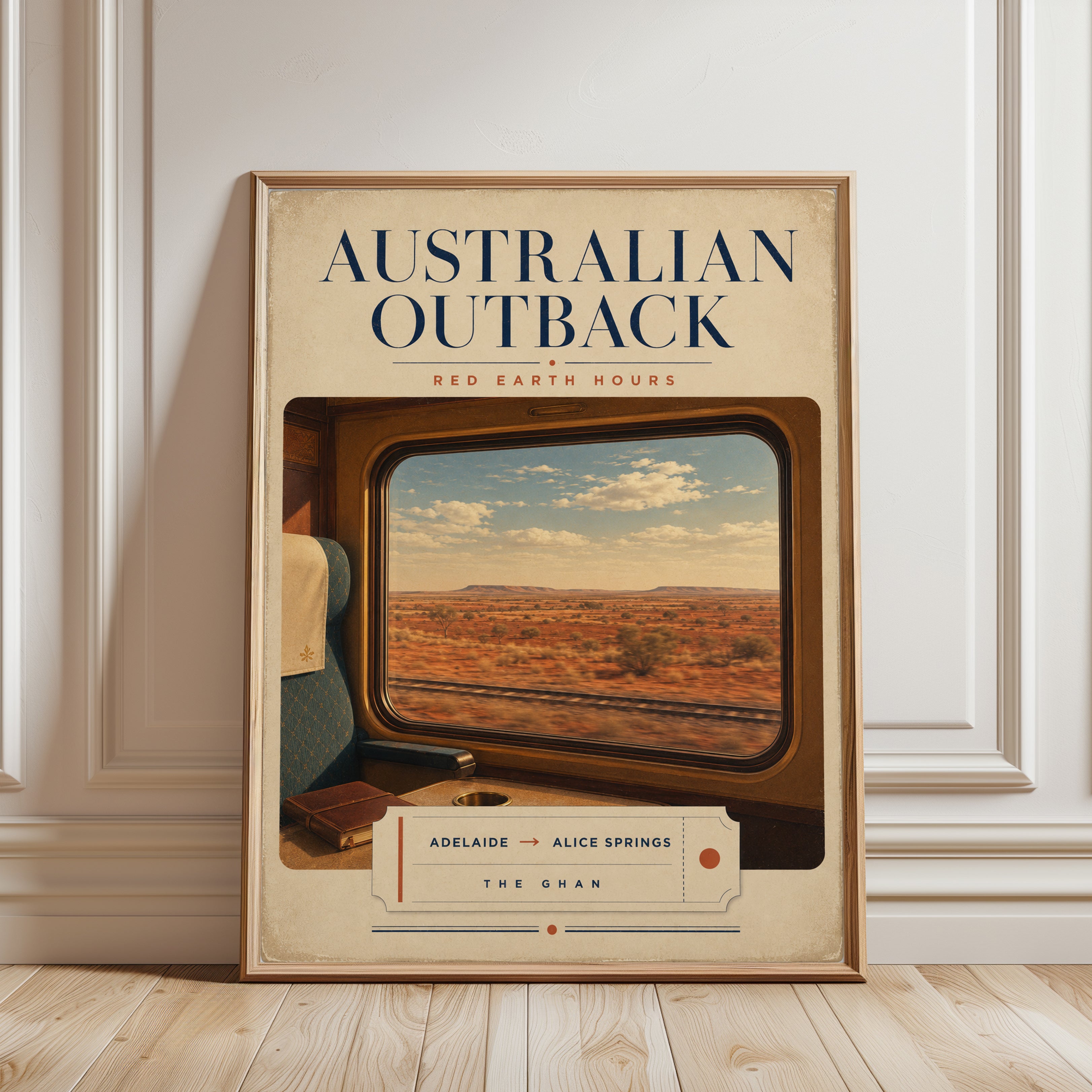 Australian Outback Poster – Vintage Travel Print - framed detail
