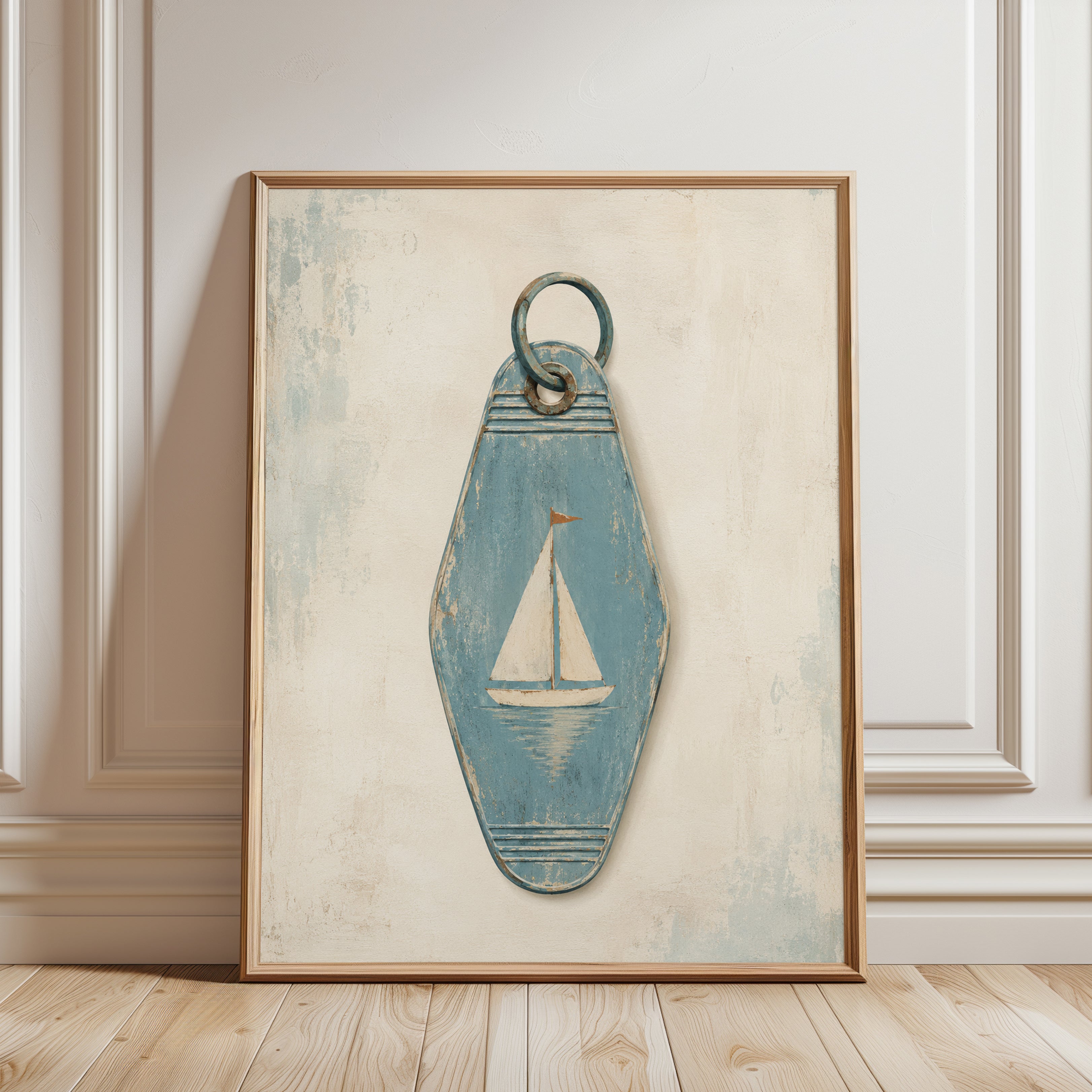 Nautical Motel Keychain Print - framed detail