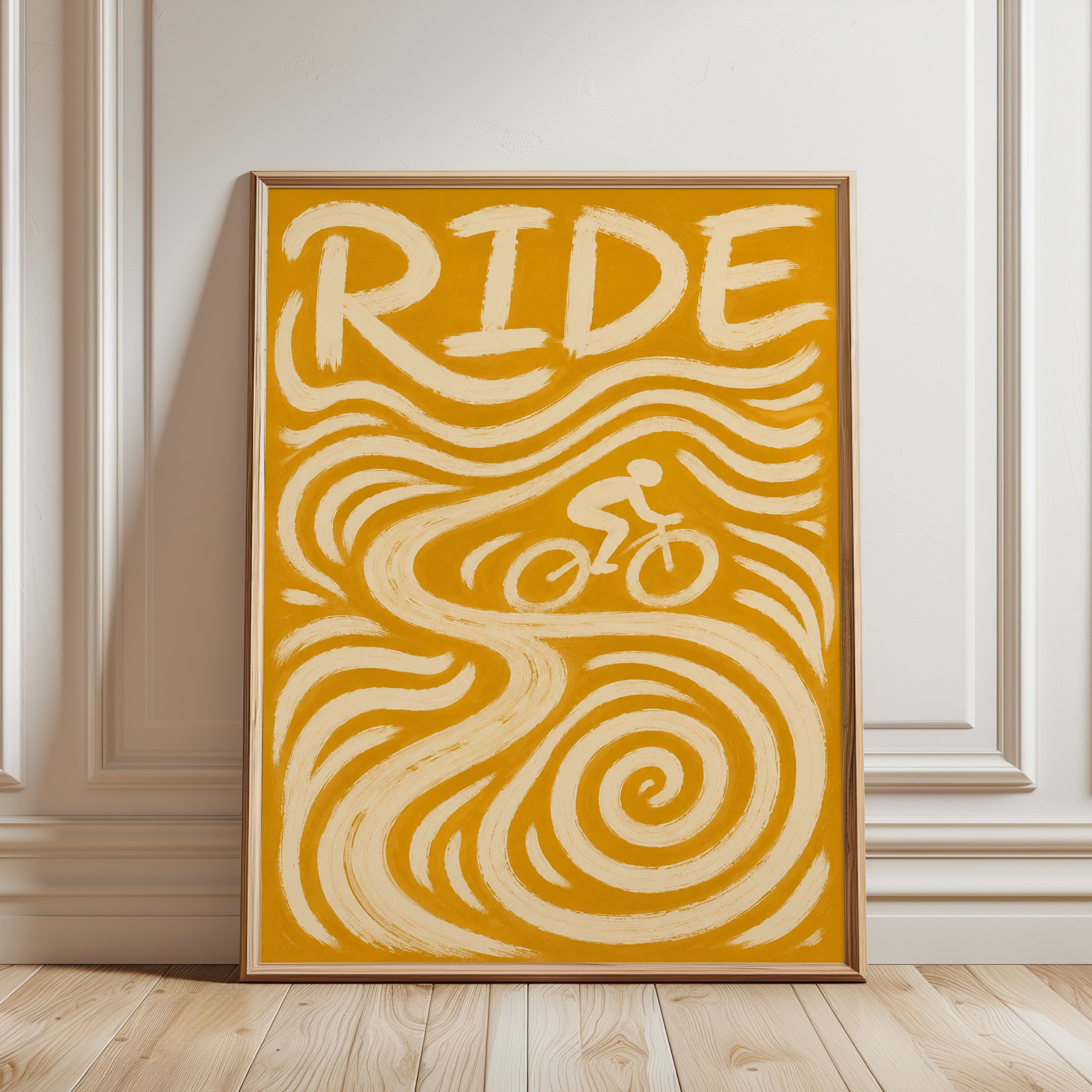Bicycle Wall Art – Ride Poster - framed detail