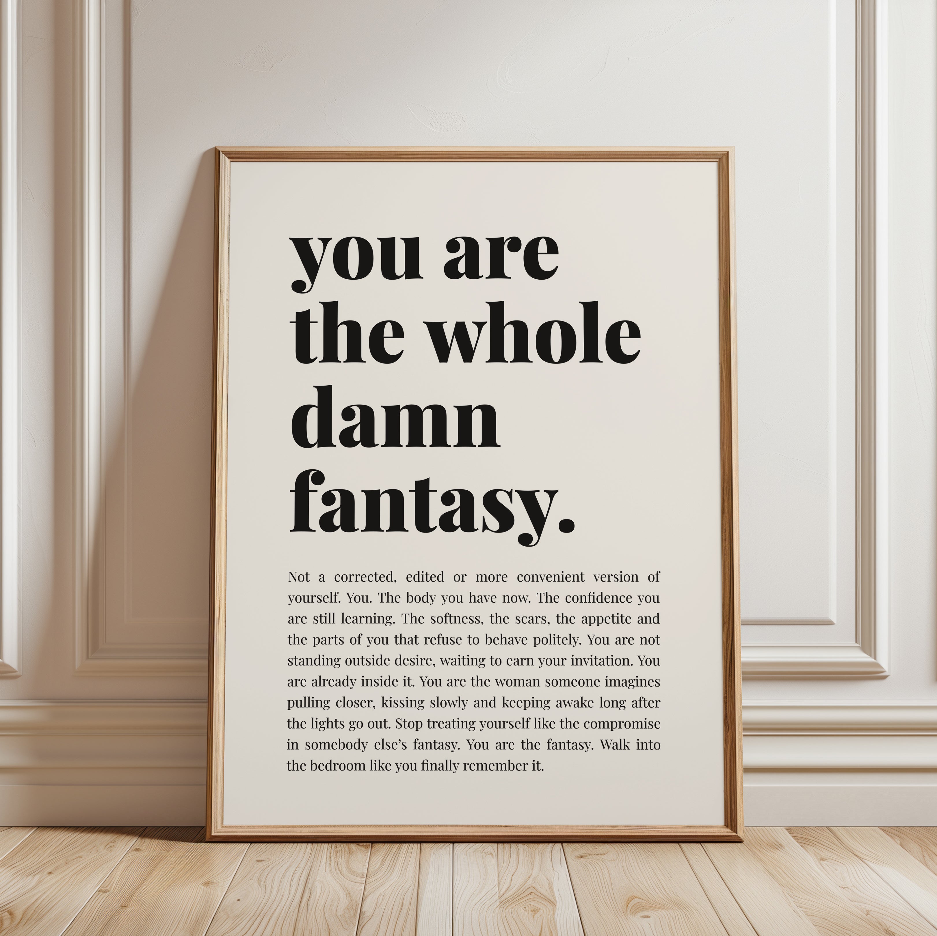 Self Love Wall Art – Body Positive Print - framed detail