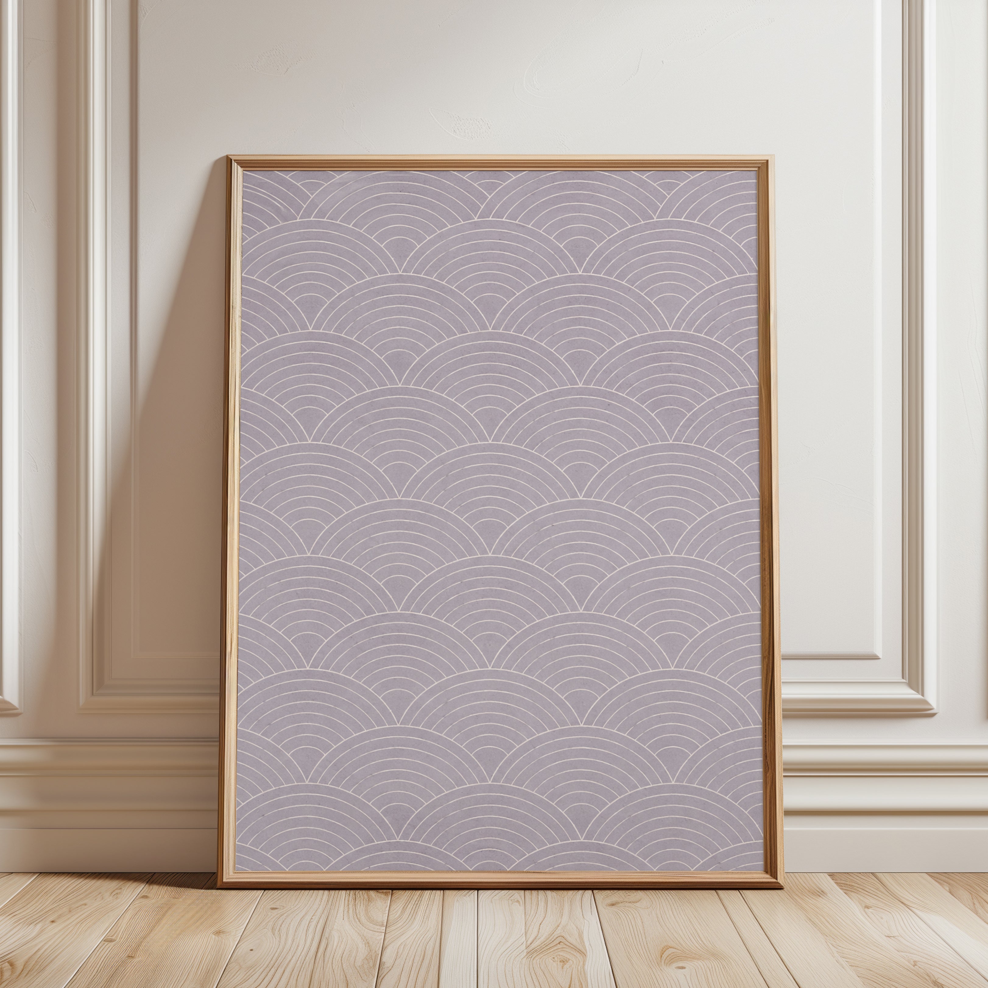 Japanese Seigaiha Wave Print - framed detail