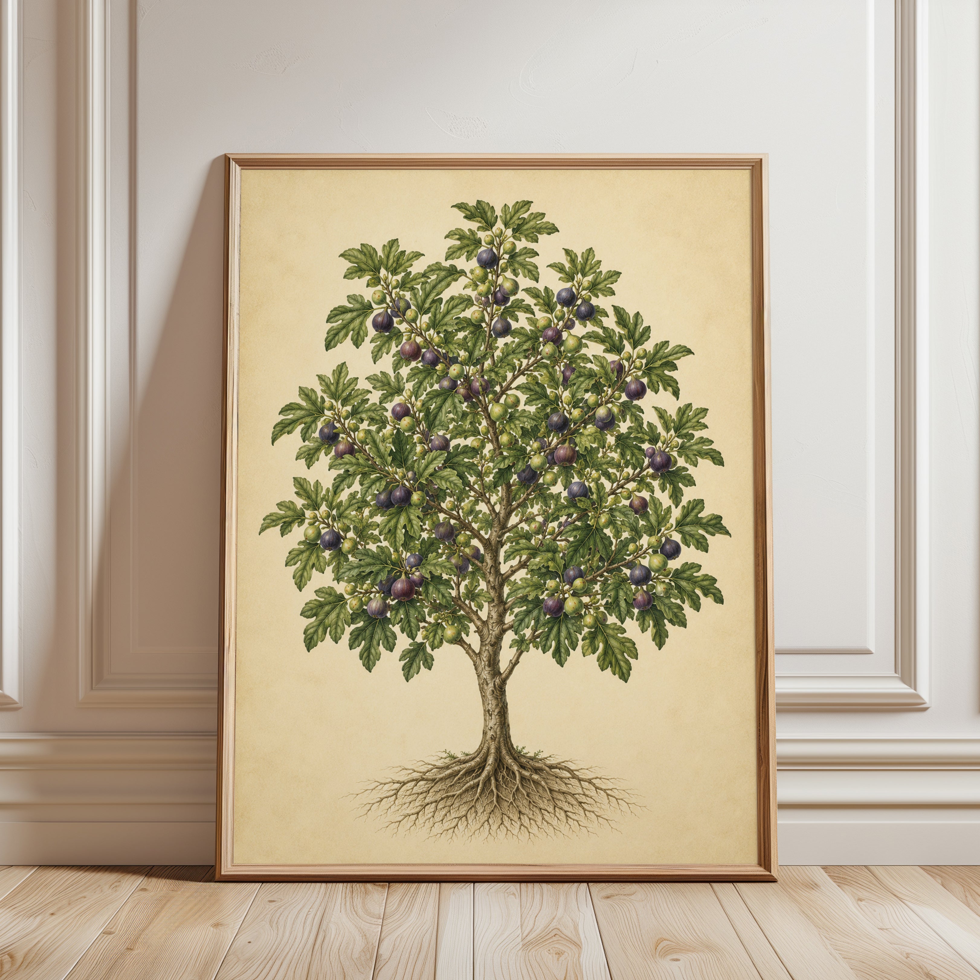 Fig Tree Botanical Print: Vintage Scientific Illustration - framed detail