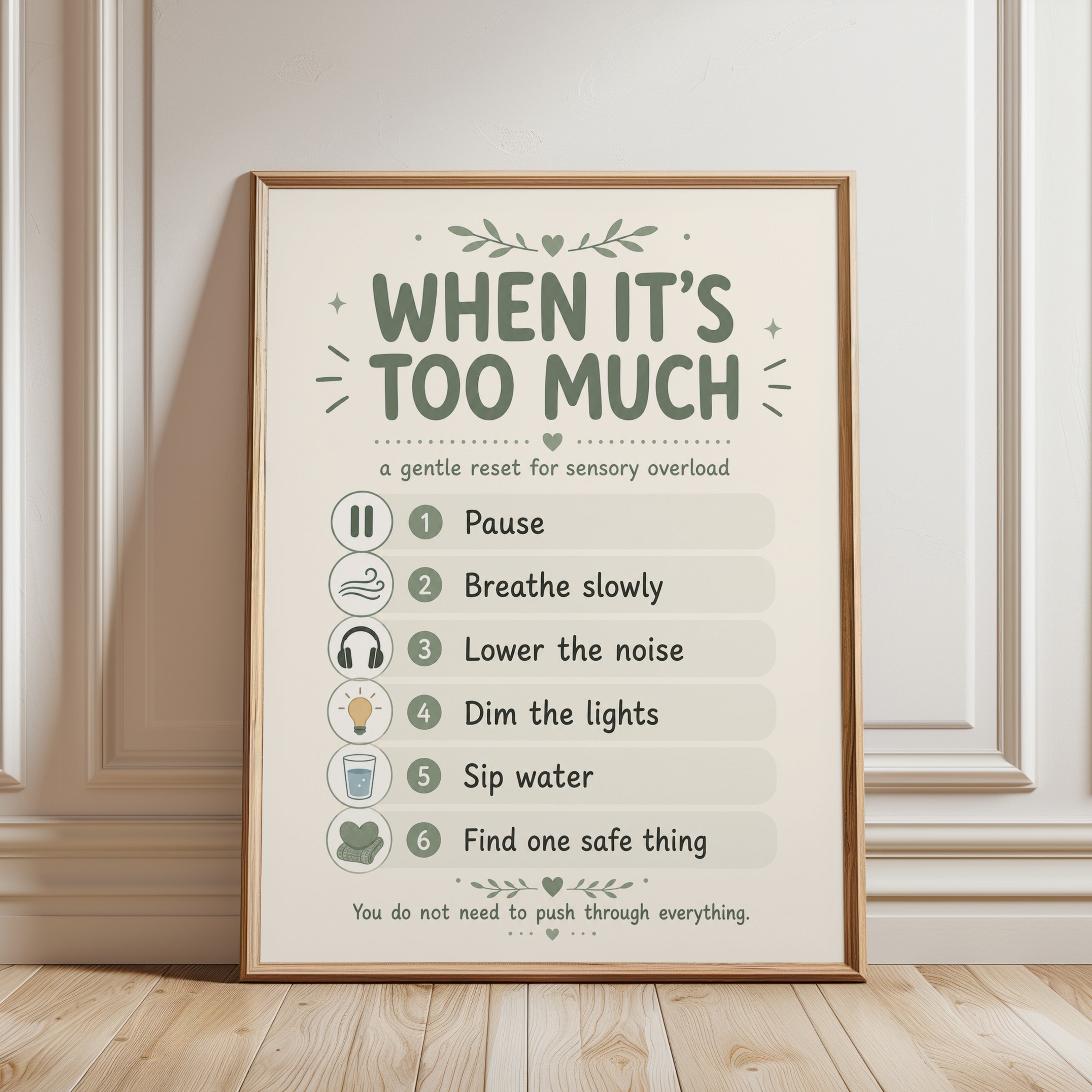 Calming Sensory Overload Print - framed detail