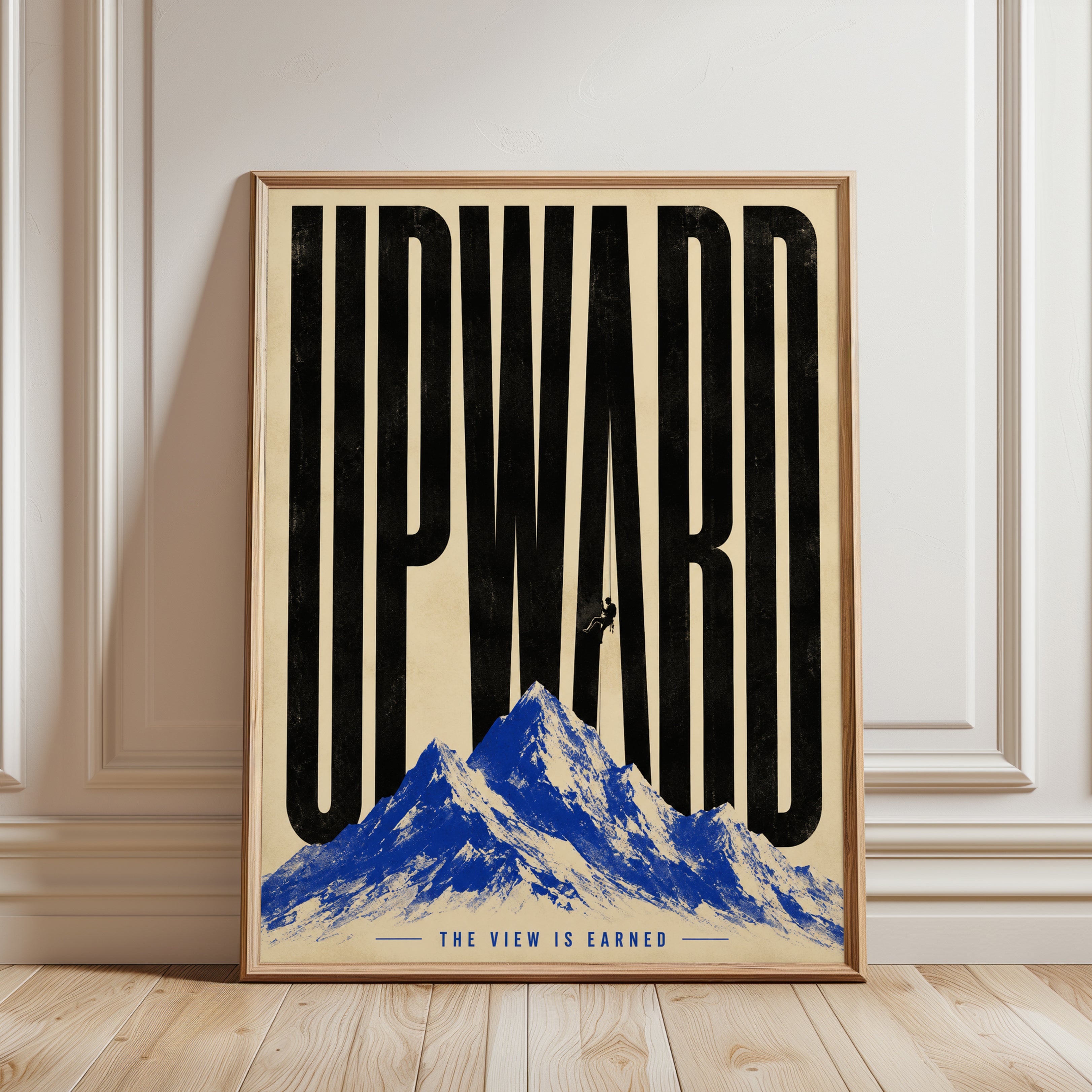 Mountain Climbing Poster - framed detail