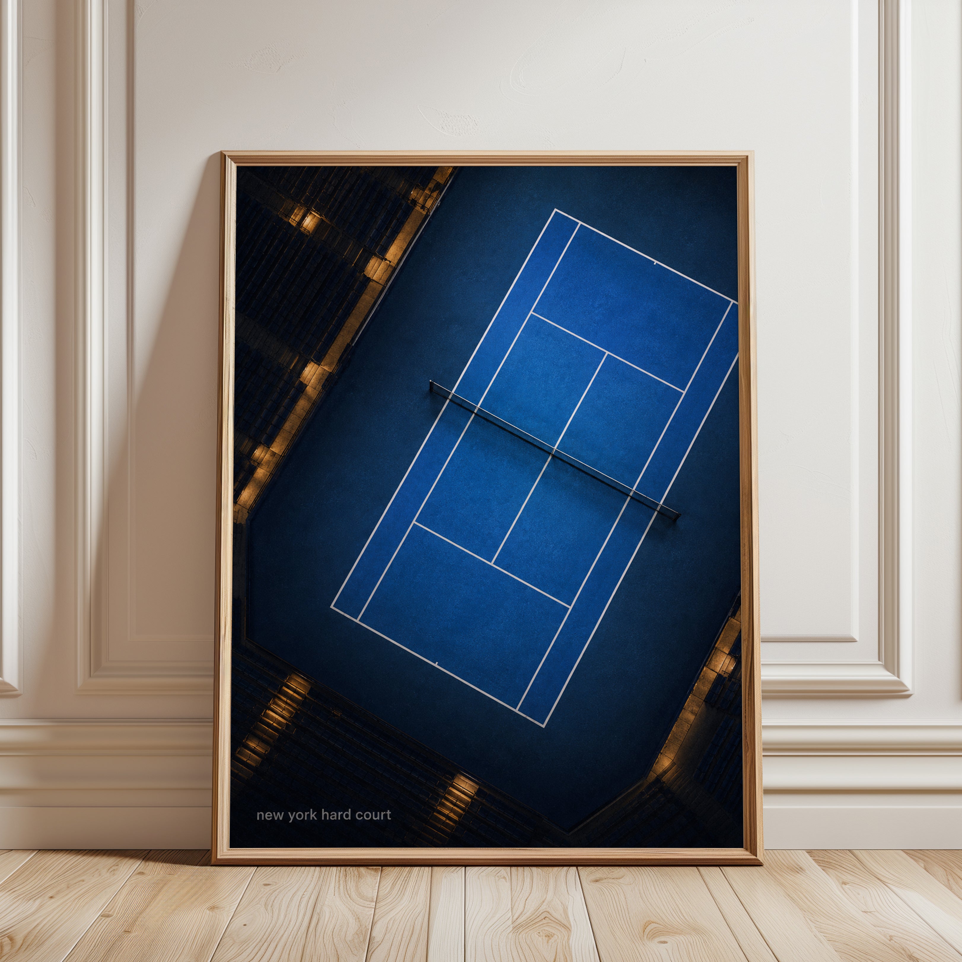 Tennis Court Wall Art – Aerial Sports Print - framed detail