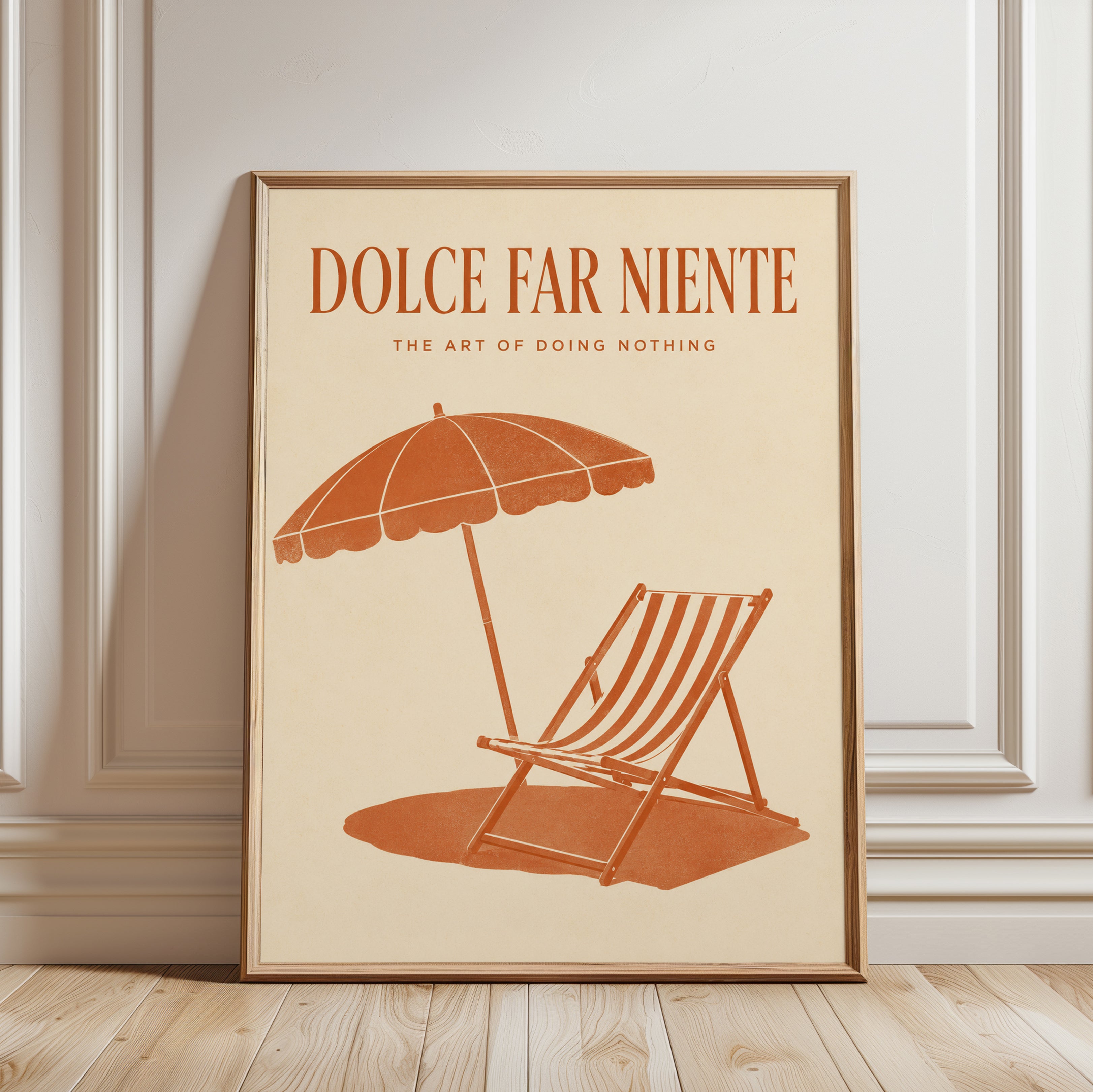 Dolce Far Niente Beach Print - framed detail