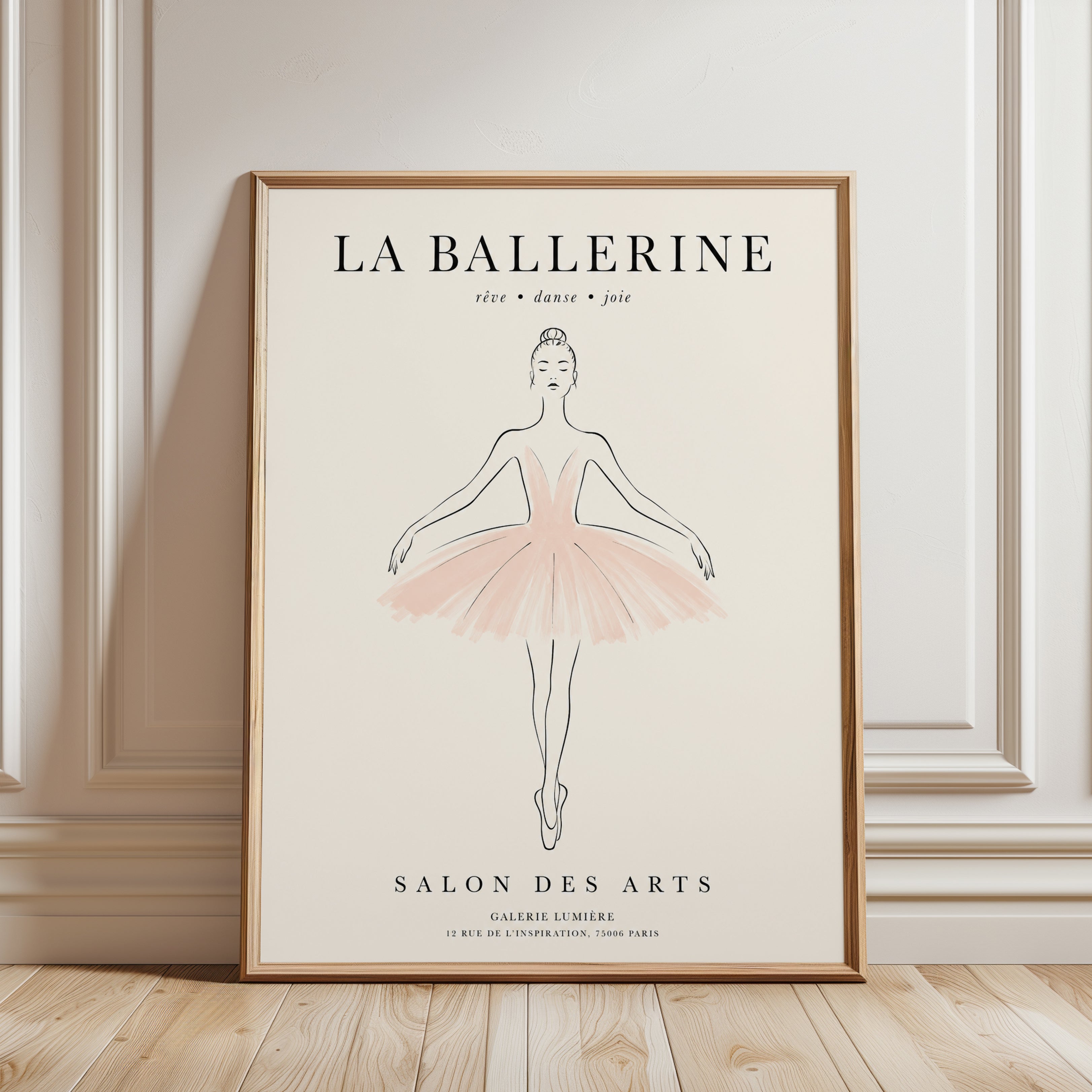 Ballerina Wall Art – La Ballerine Print - framed detail