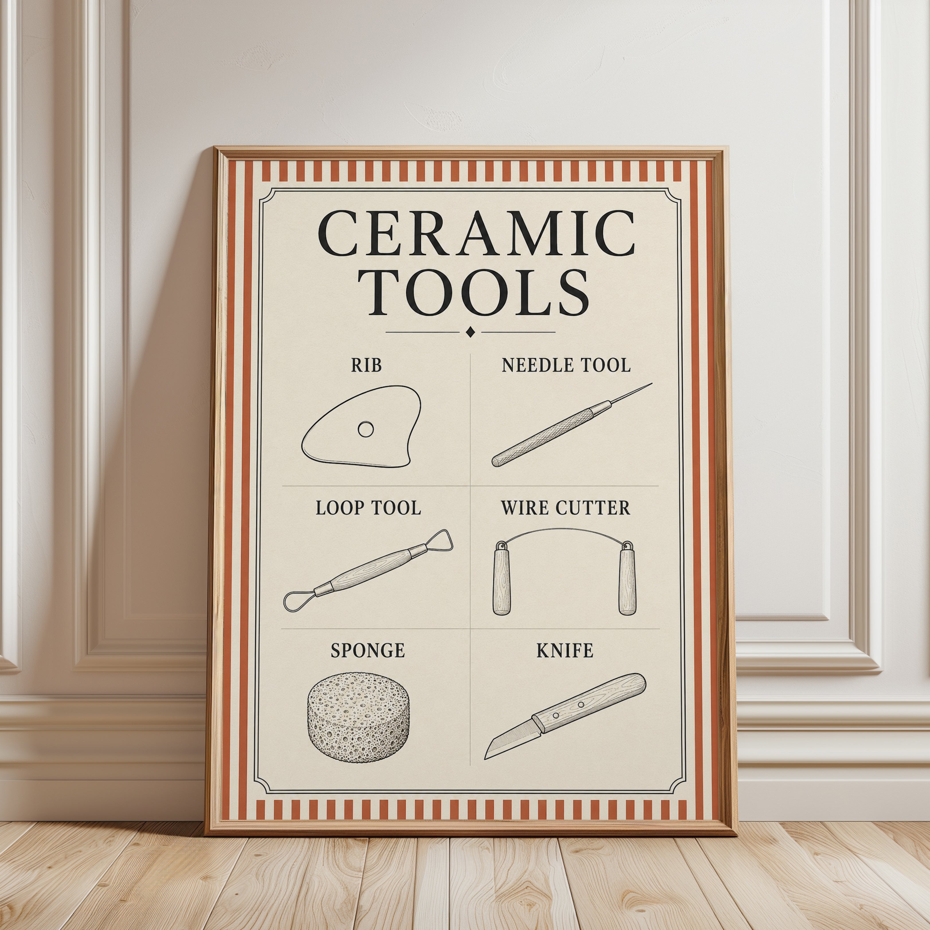 Ceramic Tools Print - framed detail