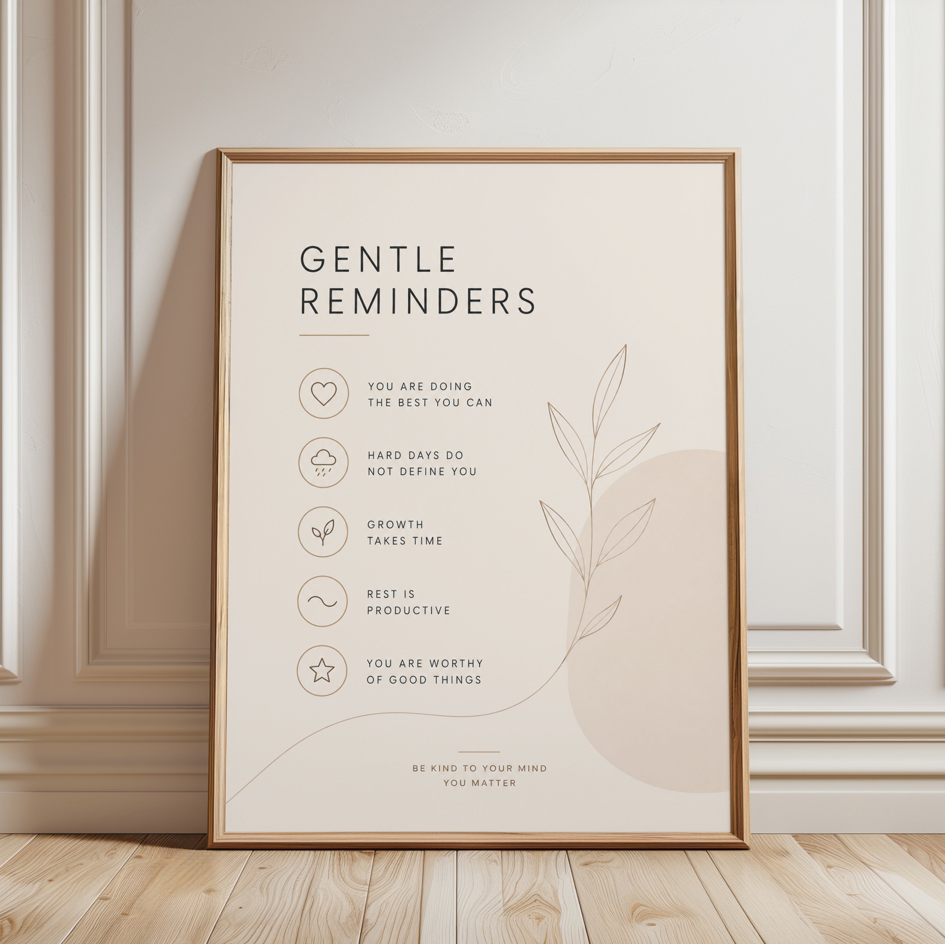 Gentle Reminders Wall Art - framed detail