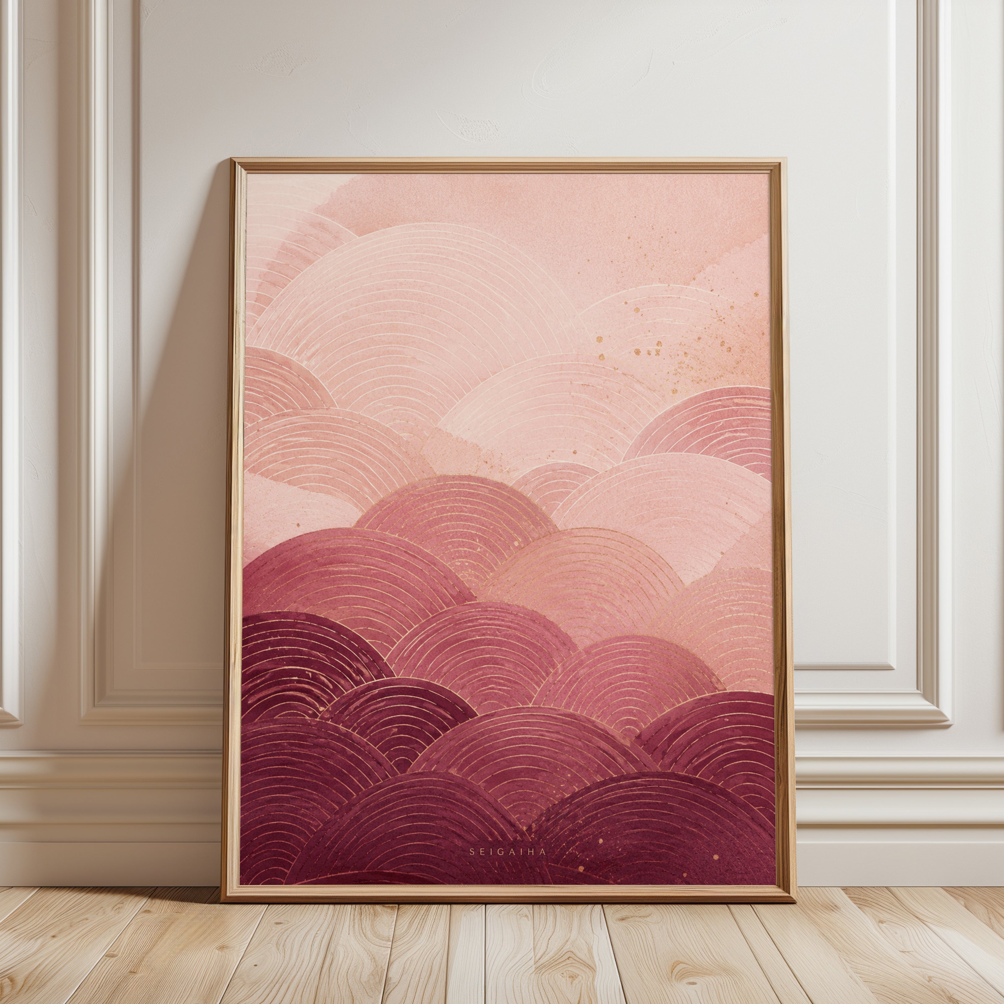 Japanese Wave Art Print - framed detail