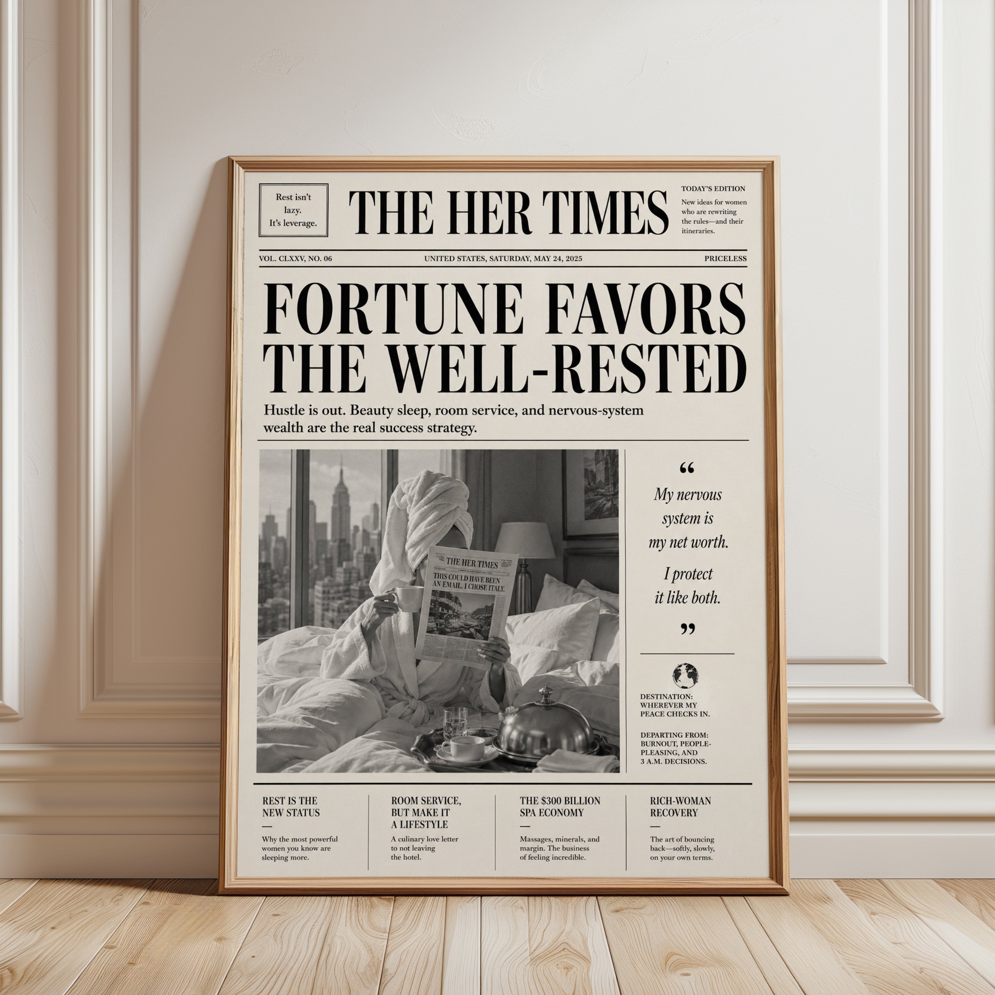 Her Times Print: Empowering Feminist Wall Art (Matte Paper) - framed detail