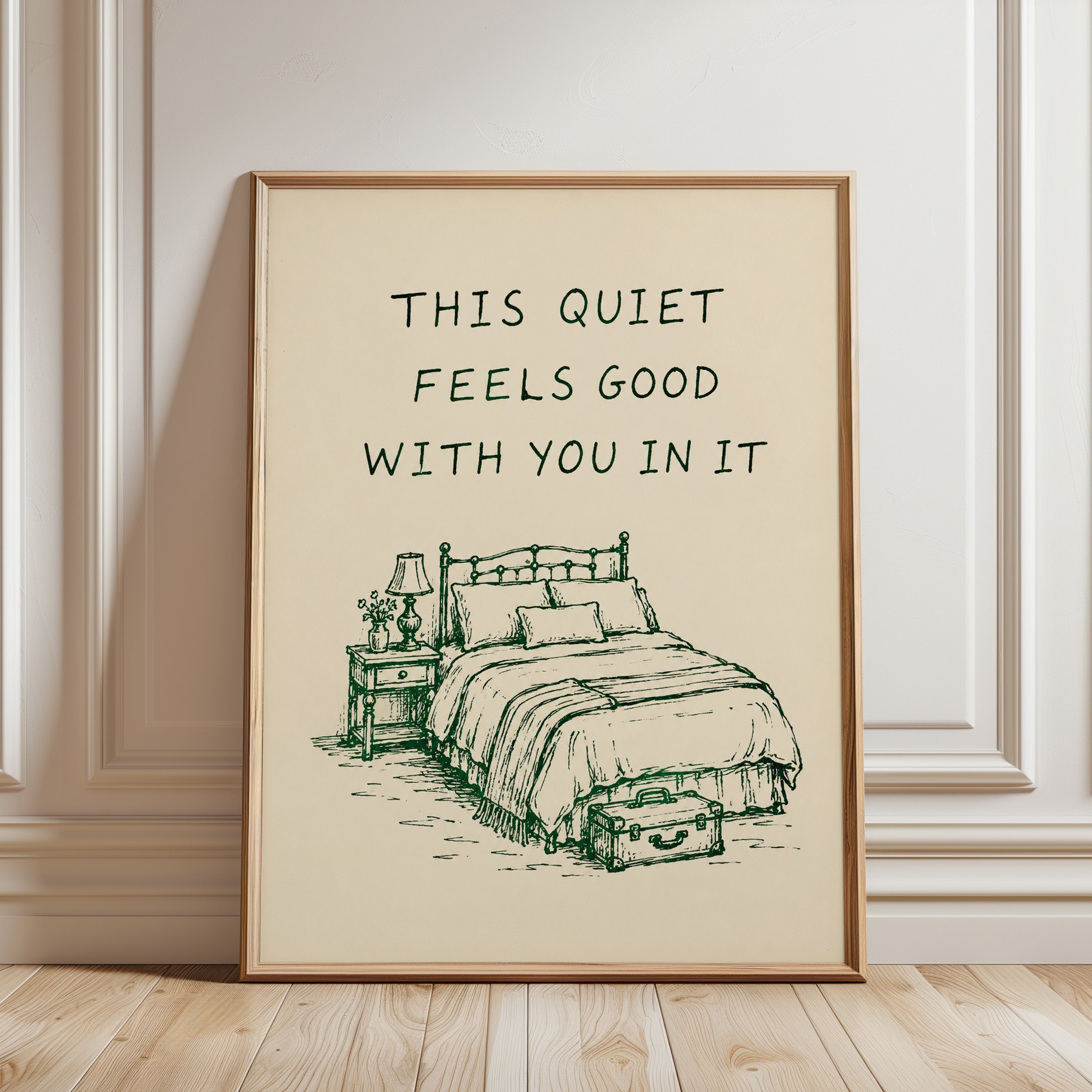 Cozy Romantic Quote Print - framed detail