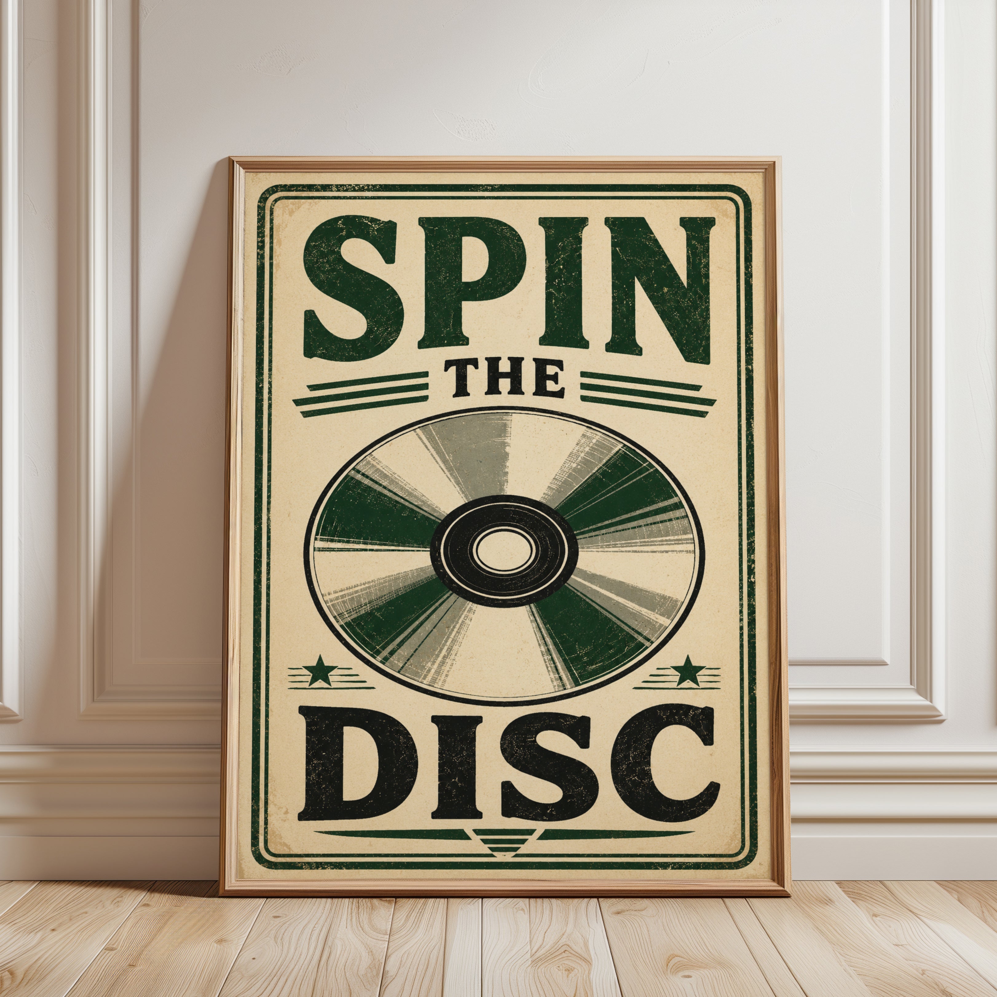 Vinyl Record Wall Art – Retro Music Poster - framed detail