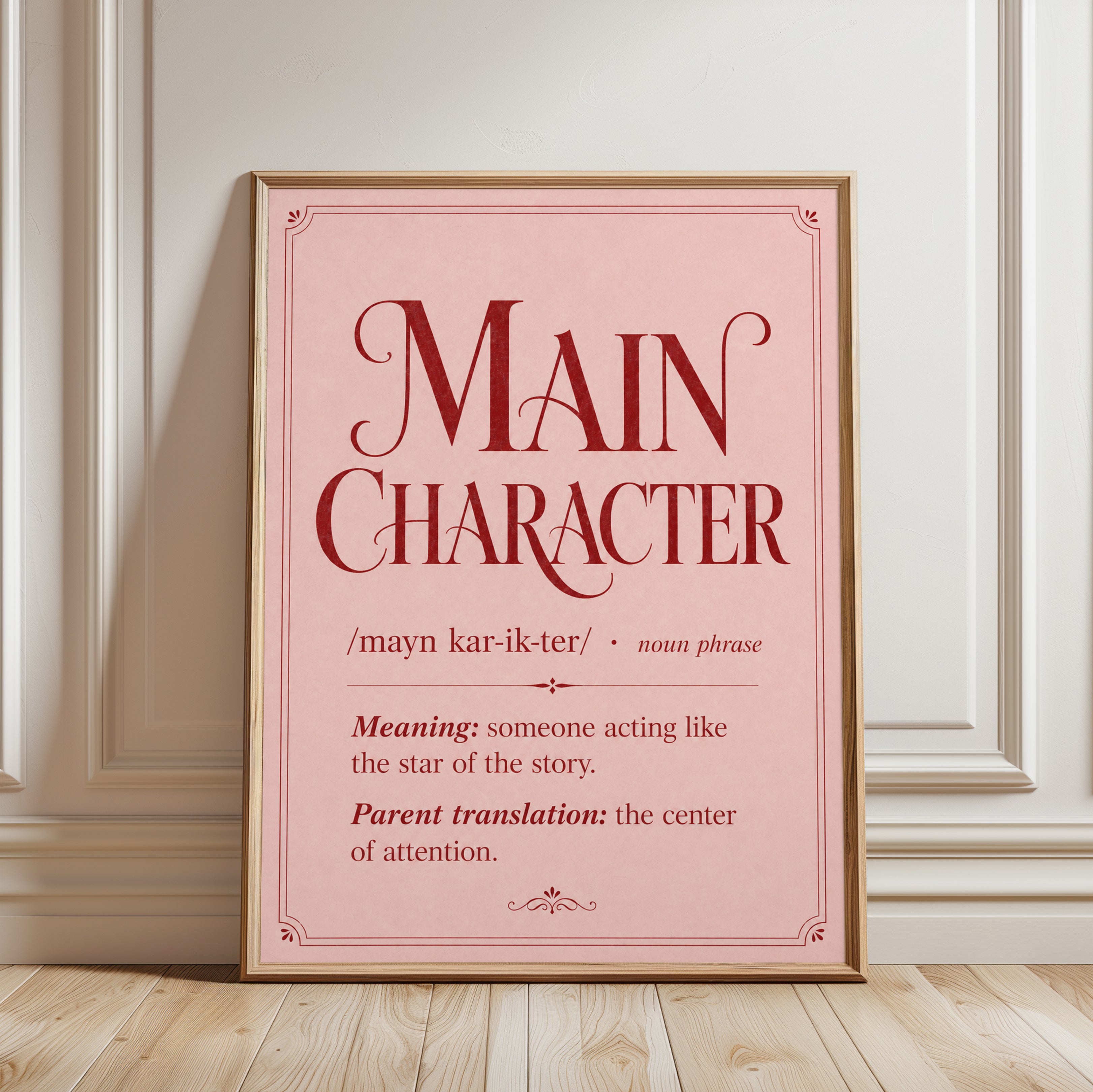 Main Character Wall Art - framed detail