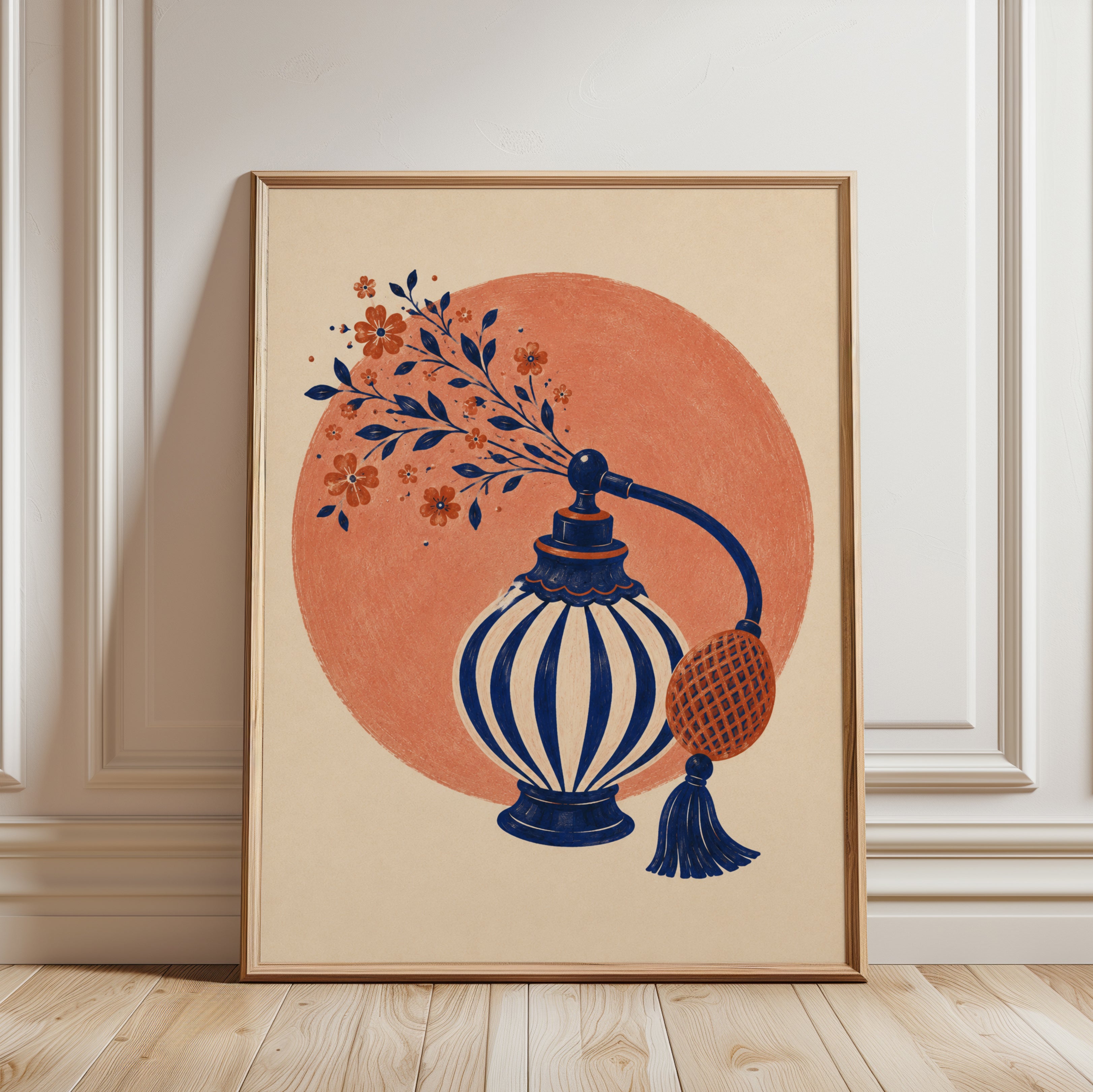 Vintage Perfume Bottle Print - framed detail