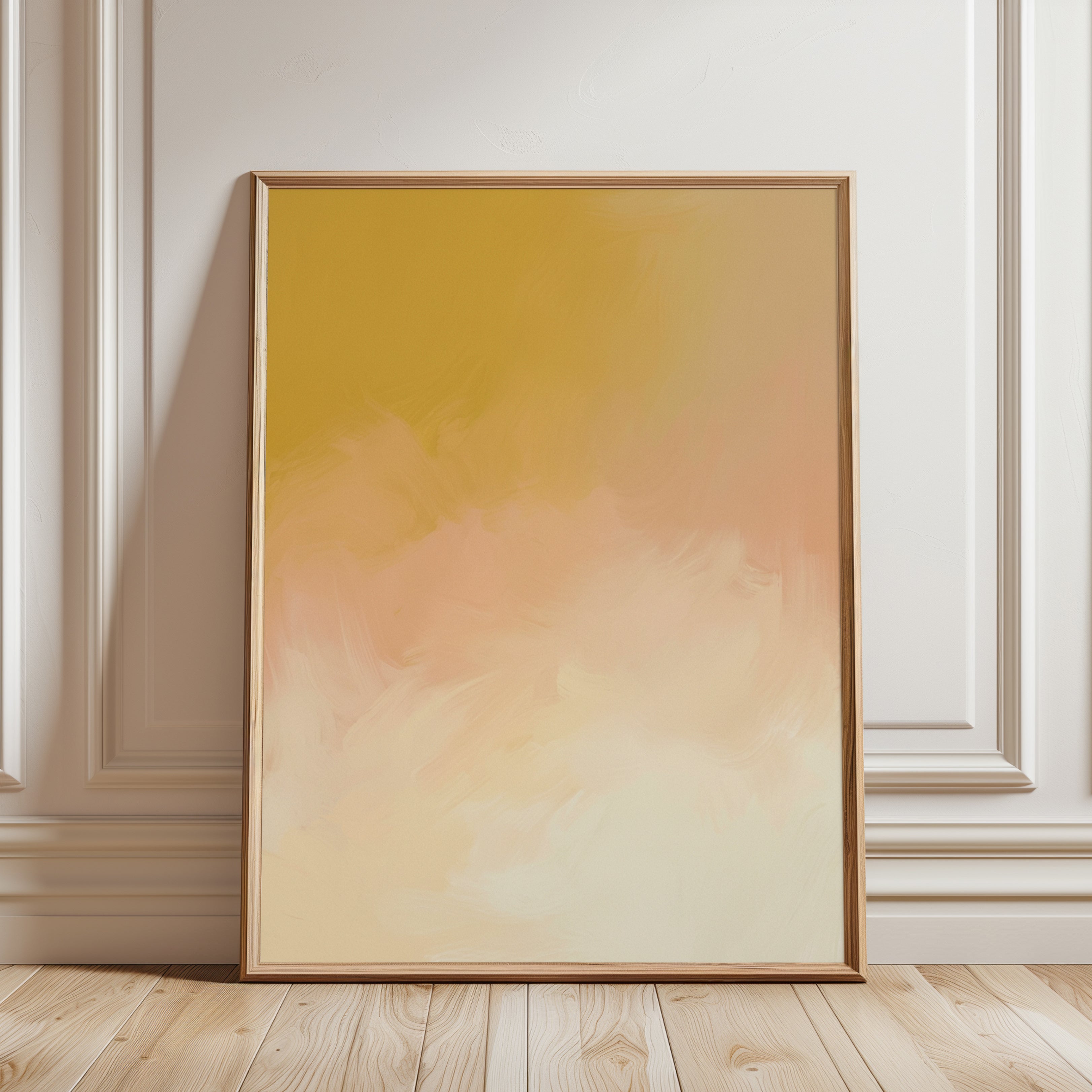 Abstract Sunset Gradient Print — Soft Pastel Ombre - framed detail