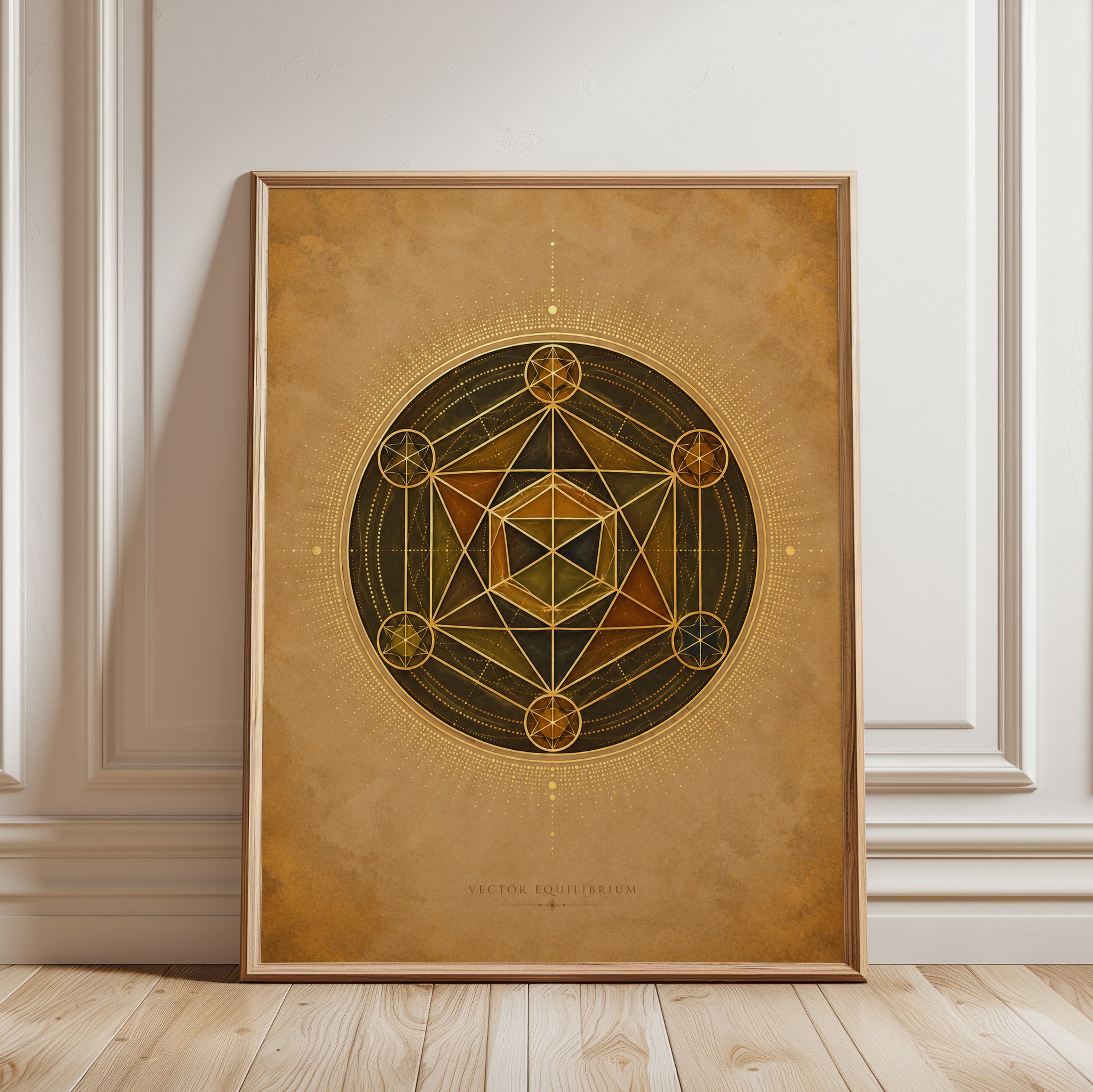 Metatron's Cube Art Print - framed detail