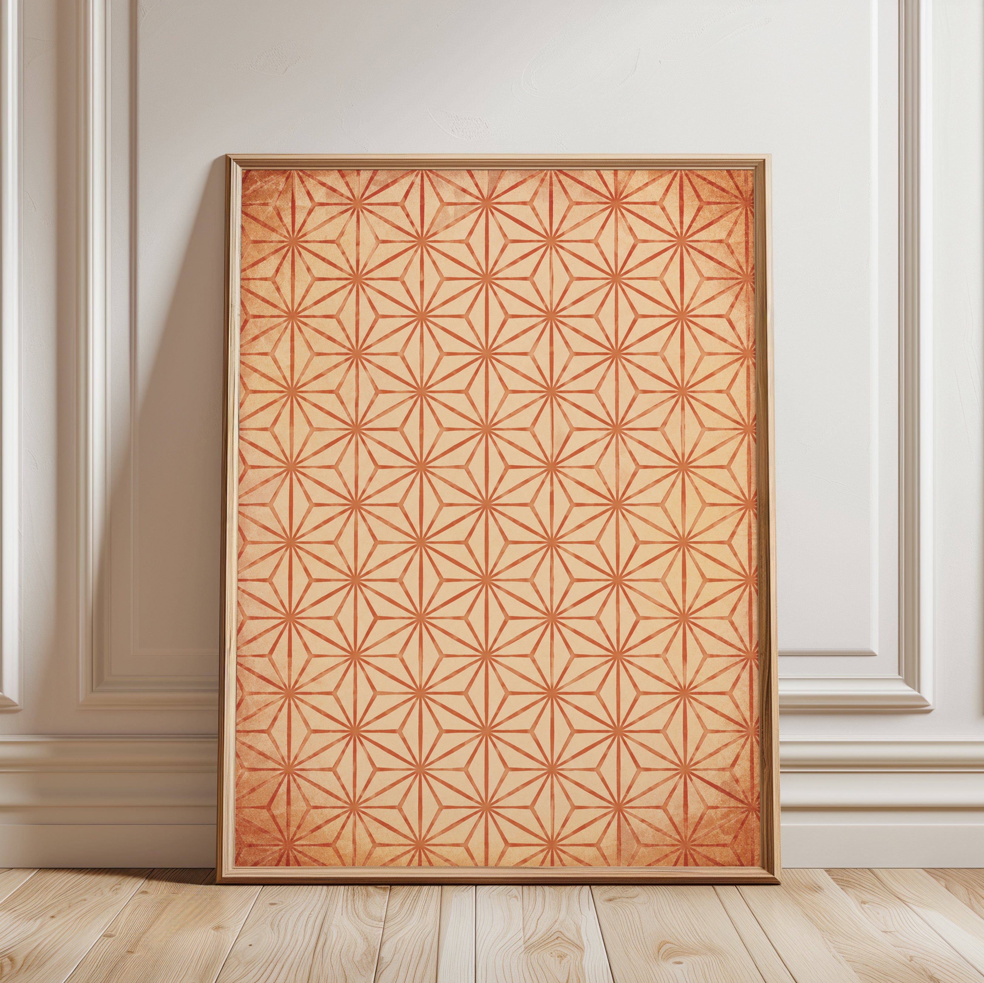 Japanese Geometric Print - framed detail